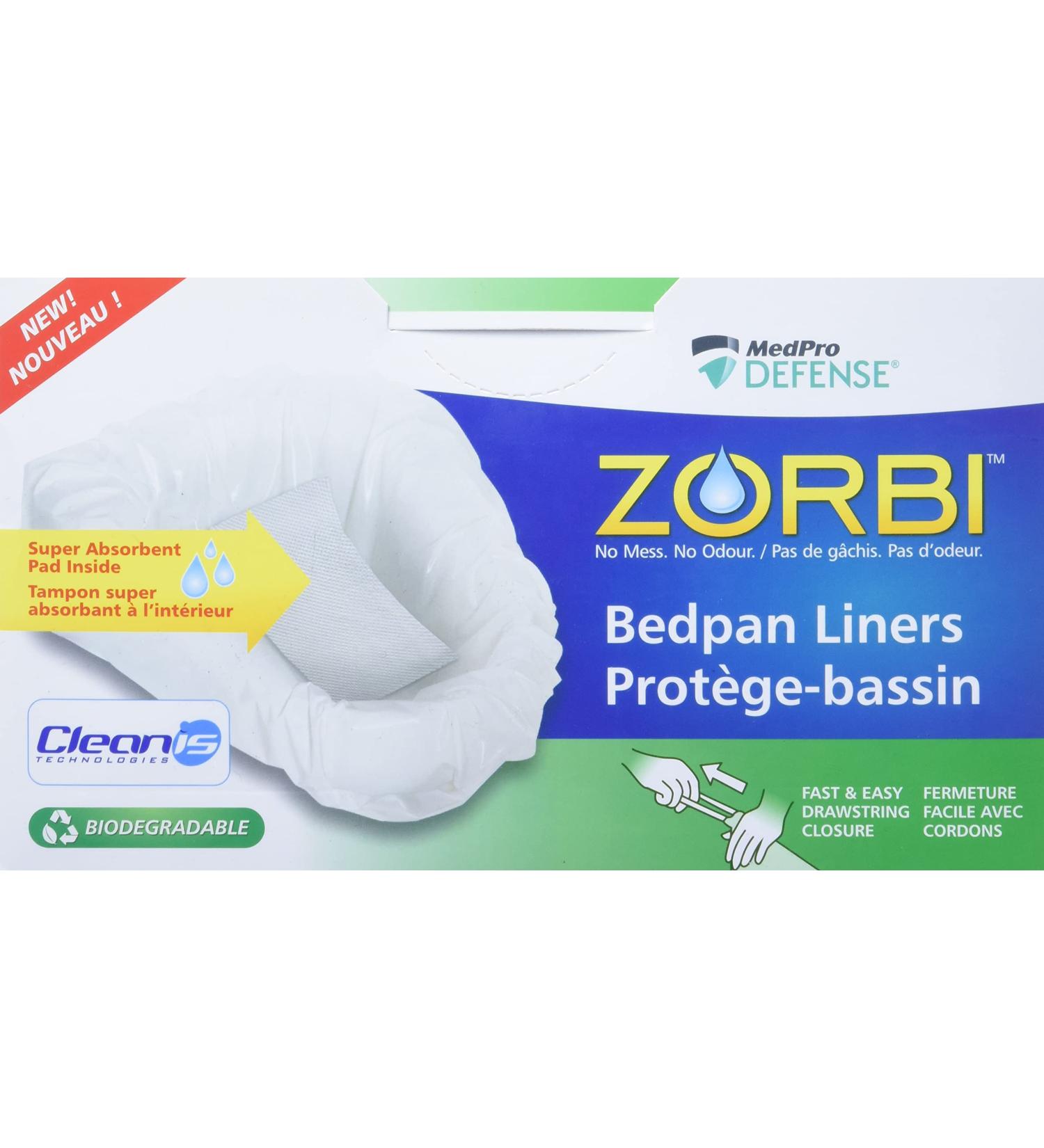 Zorbi Biodegradable Commode and Bedpan Liner Bags with Super Absorbent Pads White 20 Count - Buy Online on GoSupps.com