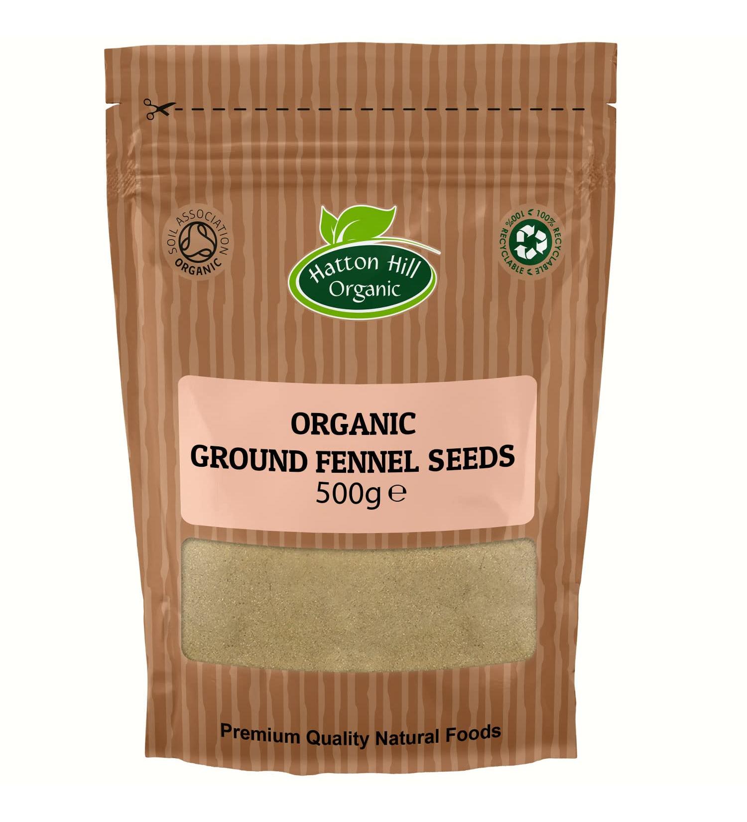 Organic Ground Fennel Seeds (Powder) 500g by Hatton Hill Organic - Free UK Delivery