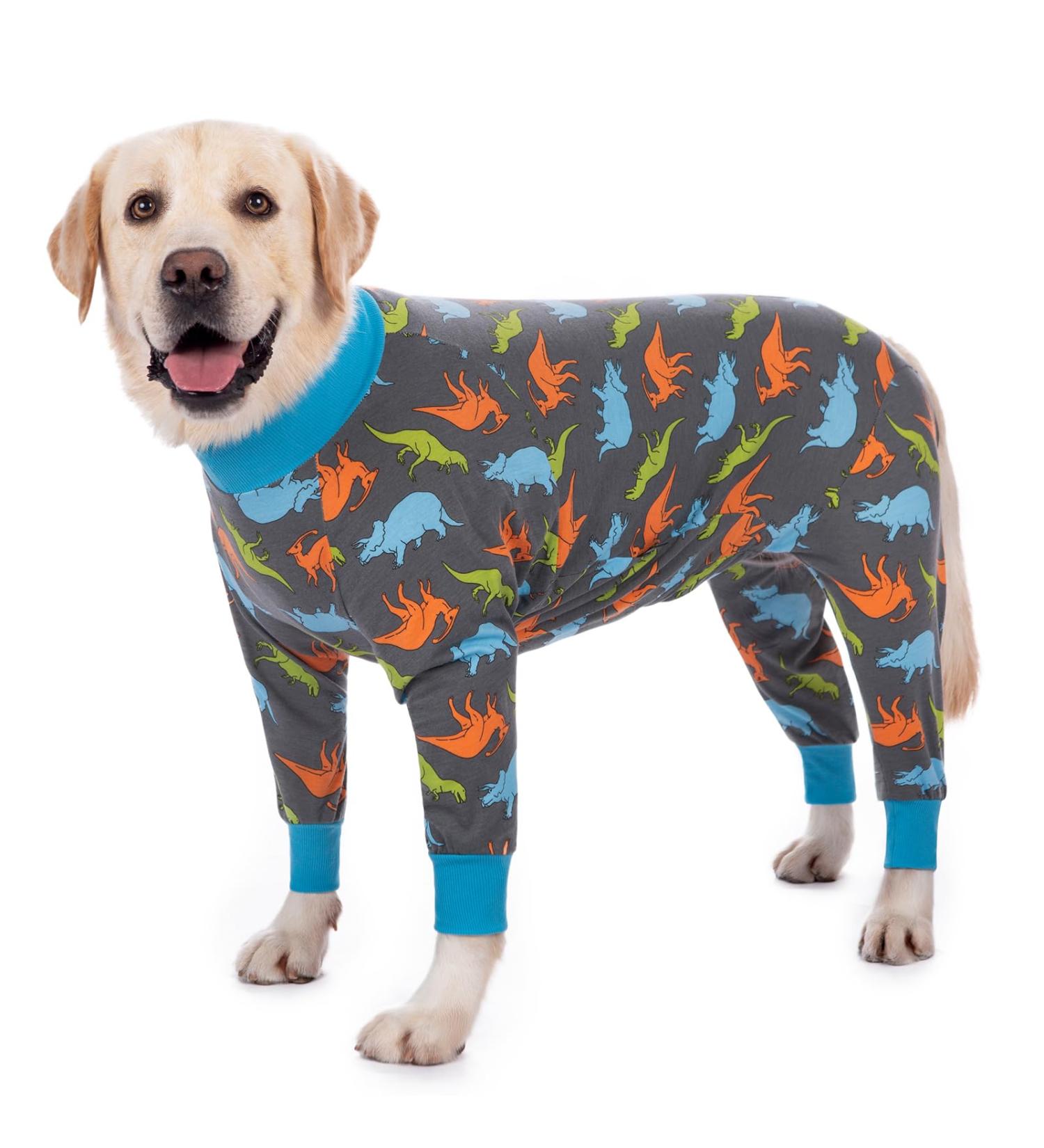 AXCIMOND Dog Recovery Suit for Dogs - Post-Surgery One-Piece Body Suit for Bitches & Males - Long-Sleeved Wound Protection - Alternative to Cone Collar - XL Gray Dinosaurs - Buy Online on GoSupps.com