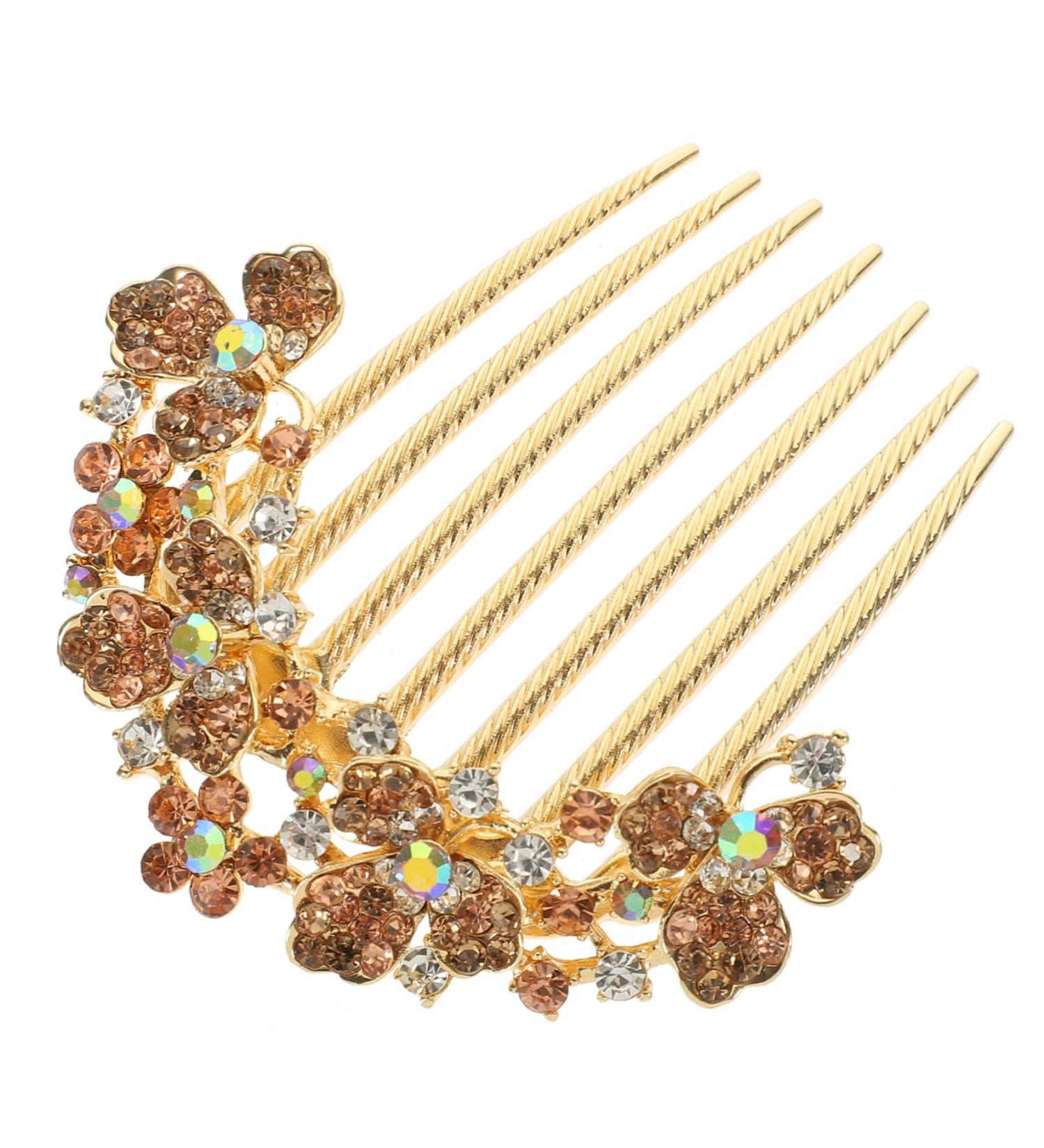 DOITOOL crystal flower Hair up mosaic spring the flowers hair combs for wedding bridal hair accessories wedding hair comb hair accessories women's wedding hair clips for brides - Buy Online on GoSupps.com