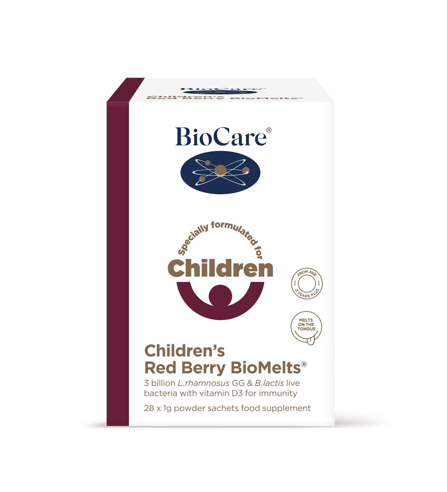 Biocare Red Berry BioMelts Pack of 28 sachets for children - Buy Online on GoSupps.com