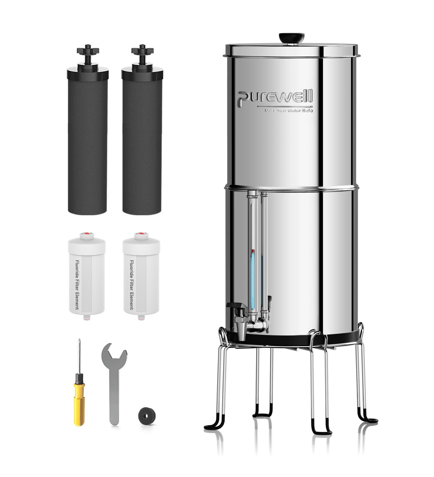PureWell 6-Stage Ultrafilter Water System - EU Certified 304 Steel Reduces Fluoride & Chlorine 8.5L Capacity - Buy Internationally - Buy Online on GoSupps.com