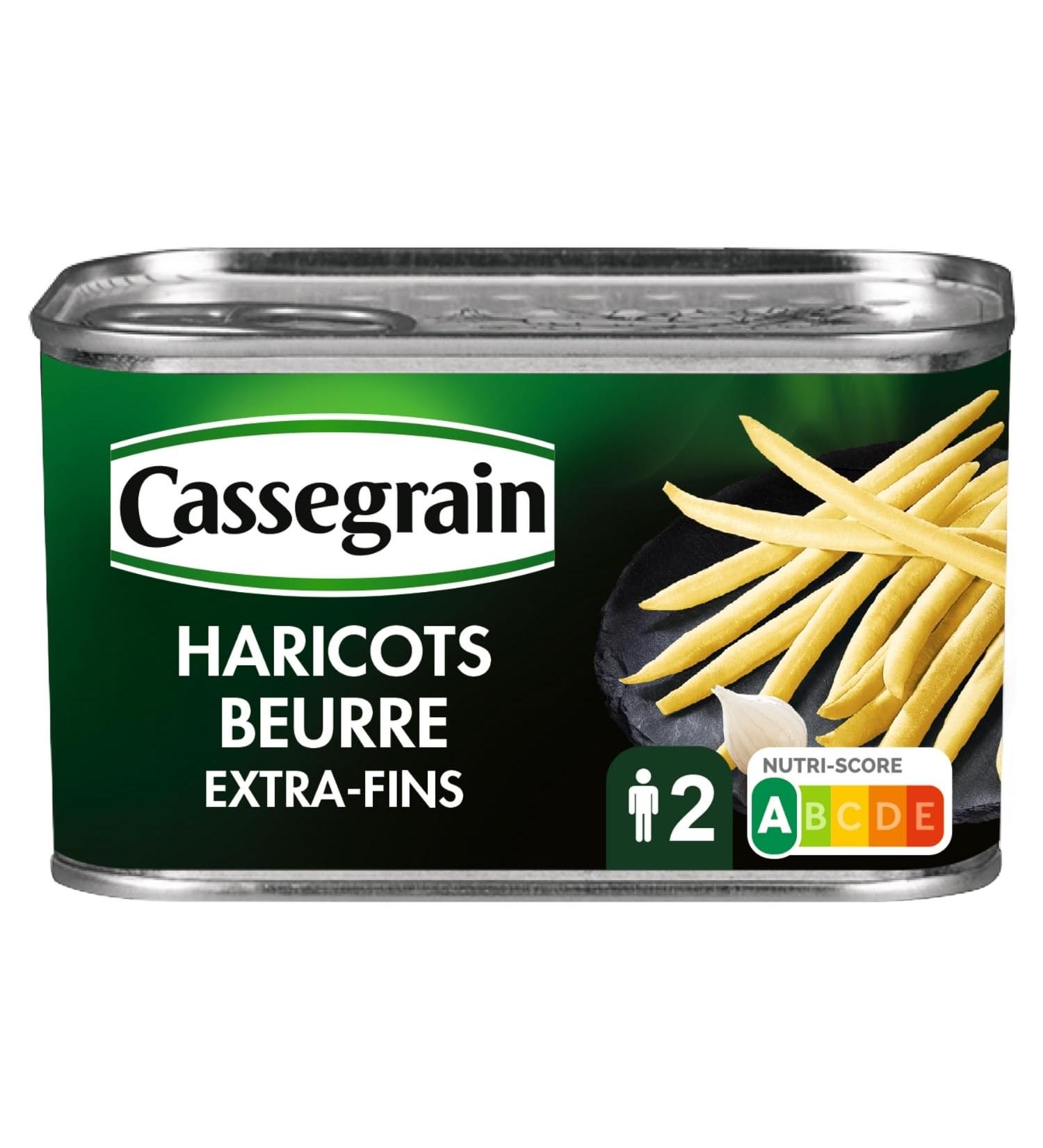 CASSEGRAIN - Haricots Beurre Extra-Fins - Cueillis & Rang s la Main - Nutri-Score A - Emballage 100% Recyclable - Bo te de Conserve 400 g 220 g (Lot de 1) 220.0 - Buy Online on GoSupps.com