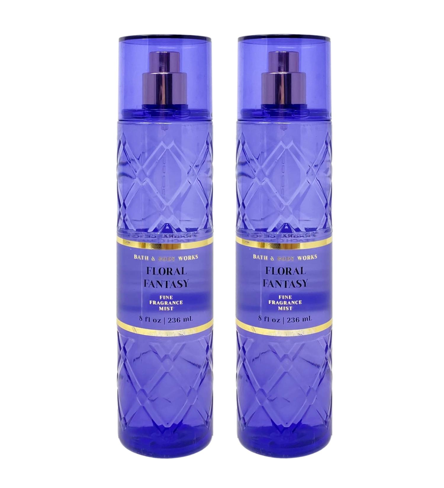 Bath and Body Work FLORAL FANTASY 2 Pack Fine Fragrance Mist Bundle - 8 fl oz / 236 mL each purple