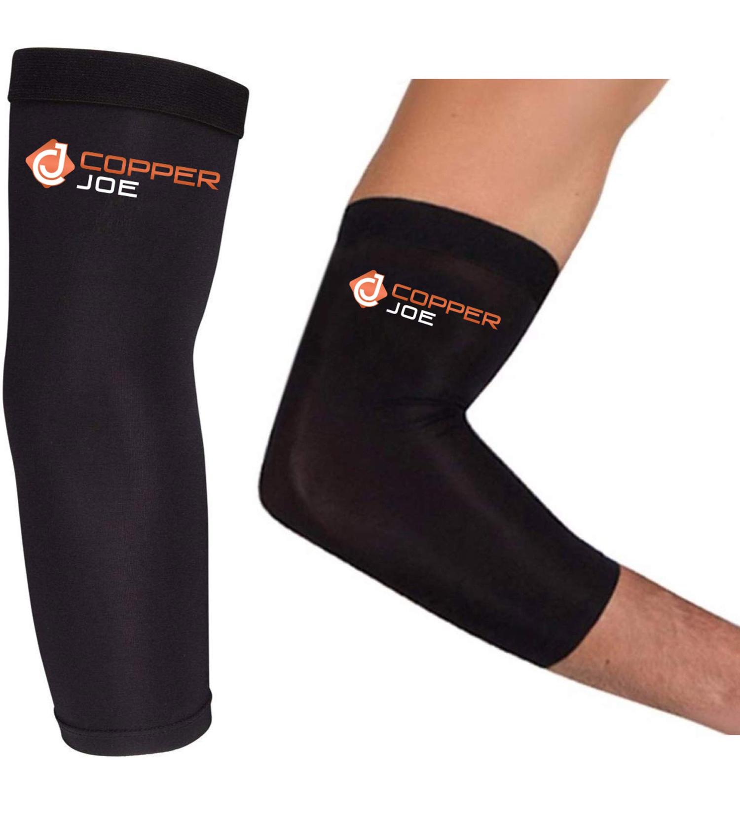 2 Pack - Copper Joe Recovery Elbow Compression Sleeve for Arthritis, Golfers & Tennis Elbow - Small (1 Pair) - Buy Online on GoSupps.com