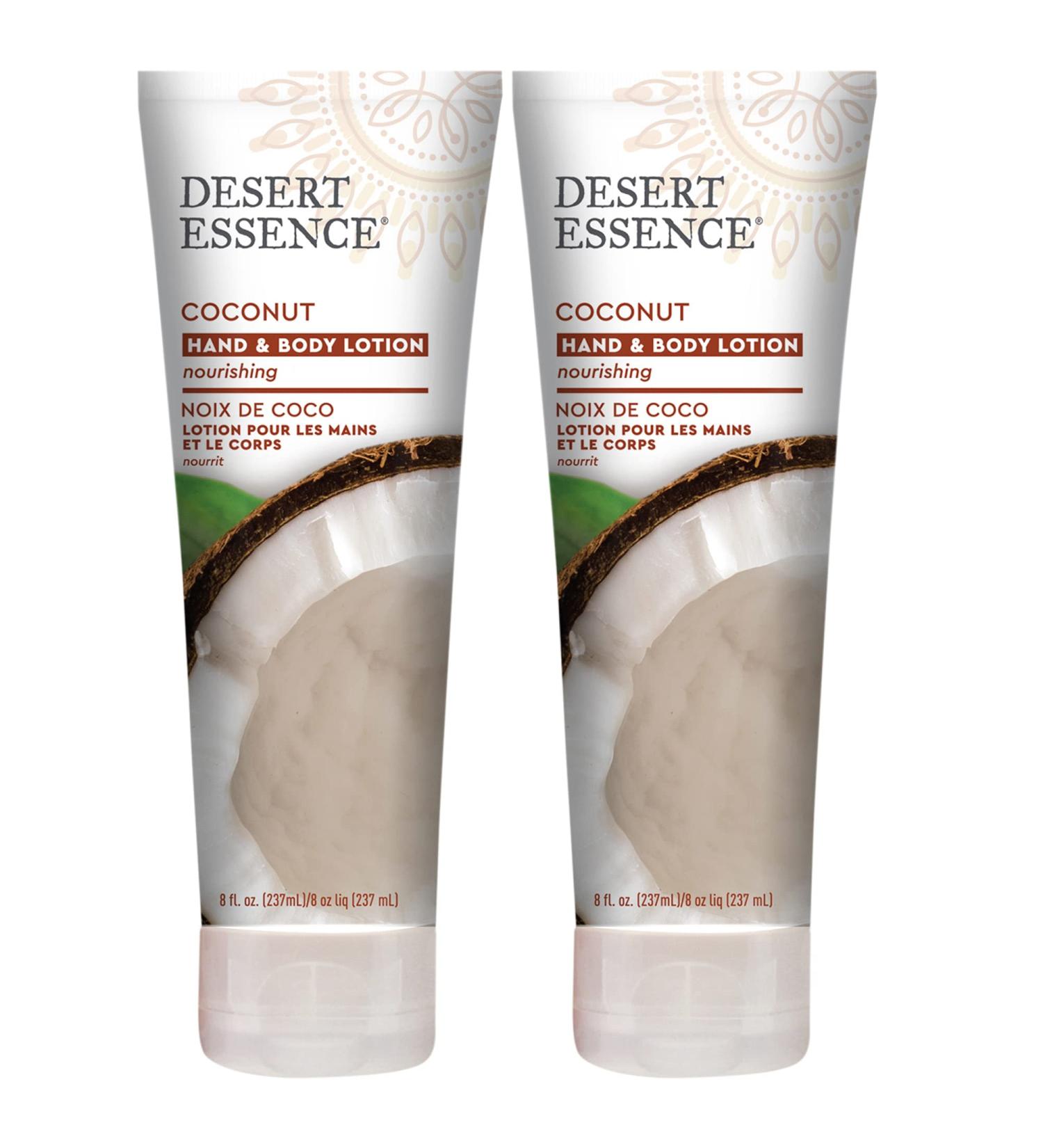 Desert Essence Coconut Hand & Body Lotion 8.0 fl. oz (Pack of 2) - Gluten-Free Vegan Formula with Organic Oils - Nourishing Moisturizer for Daily Use - Buy Online on GoSupps.com