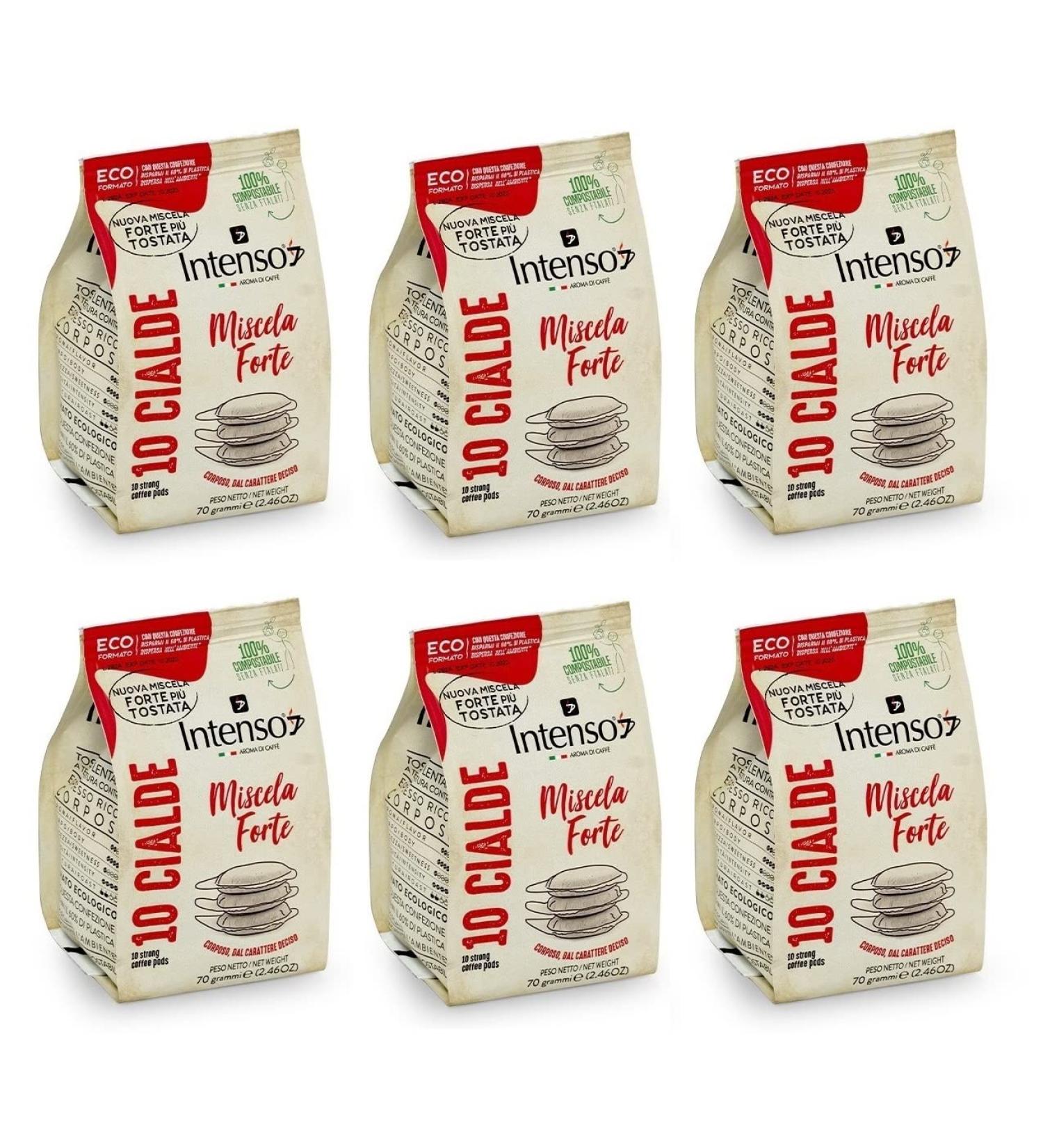 Intenso Forte Cialde di Caffè Set of 6 Espresso Bags with 10 ESE Pods 44 mm