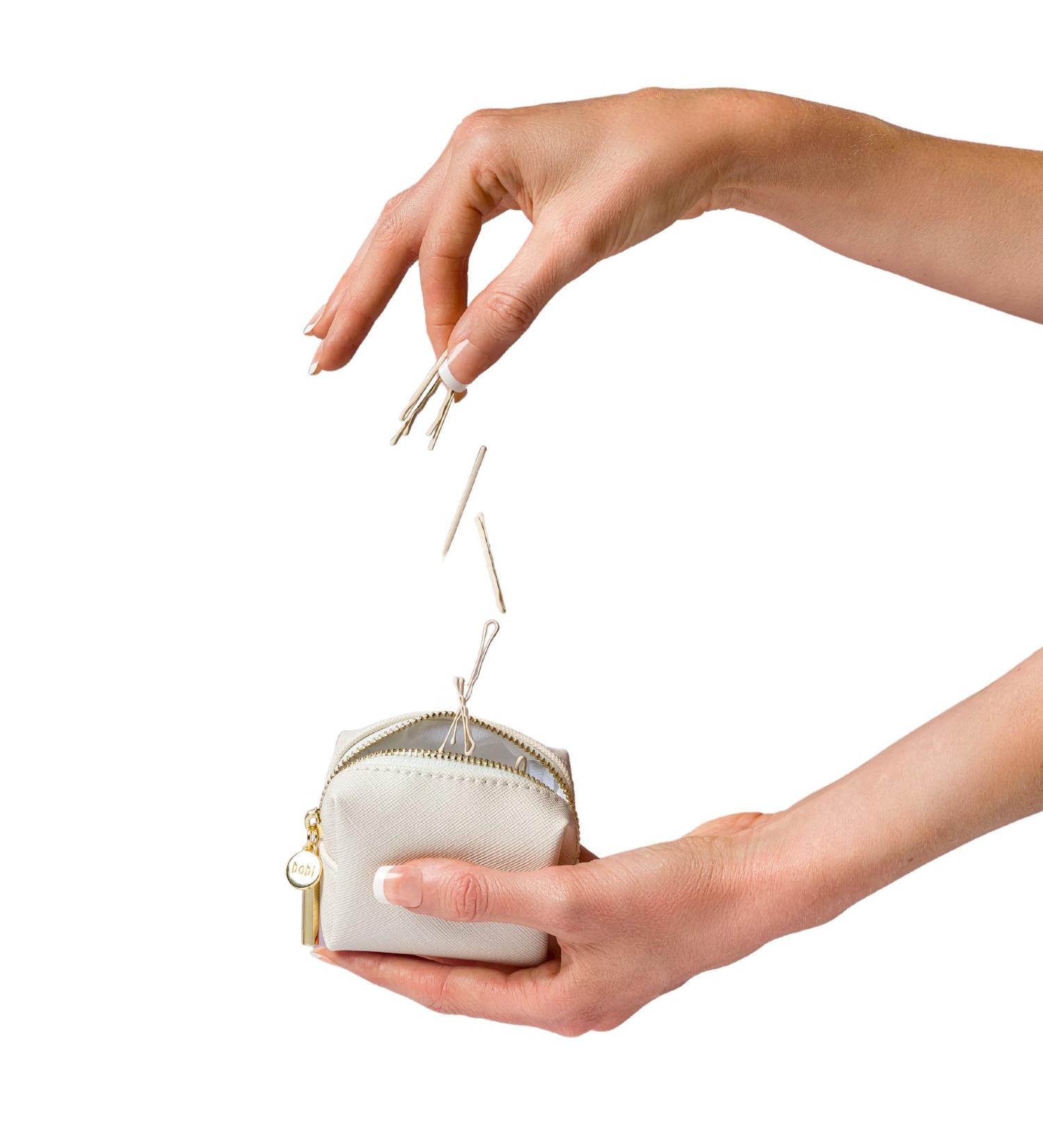 Bobi Bobby Pins Holder Mini Travel Bag - Ivory Hair Accessories Bag - Buy Online on GoSupps.com