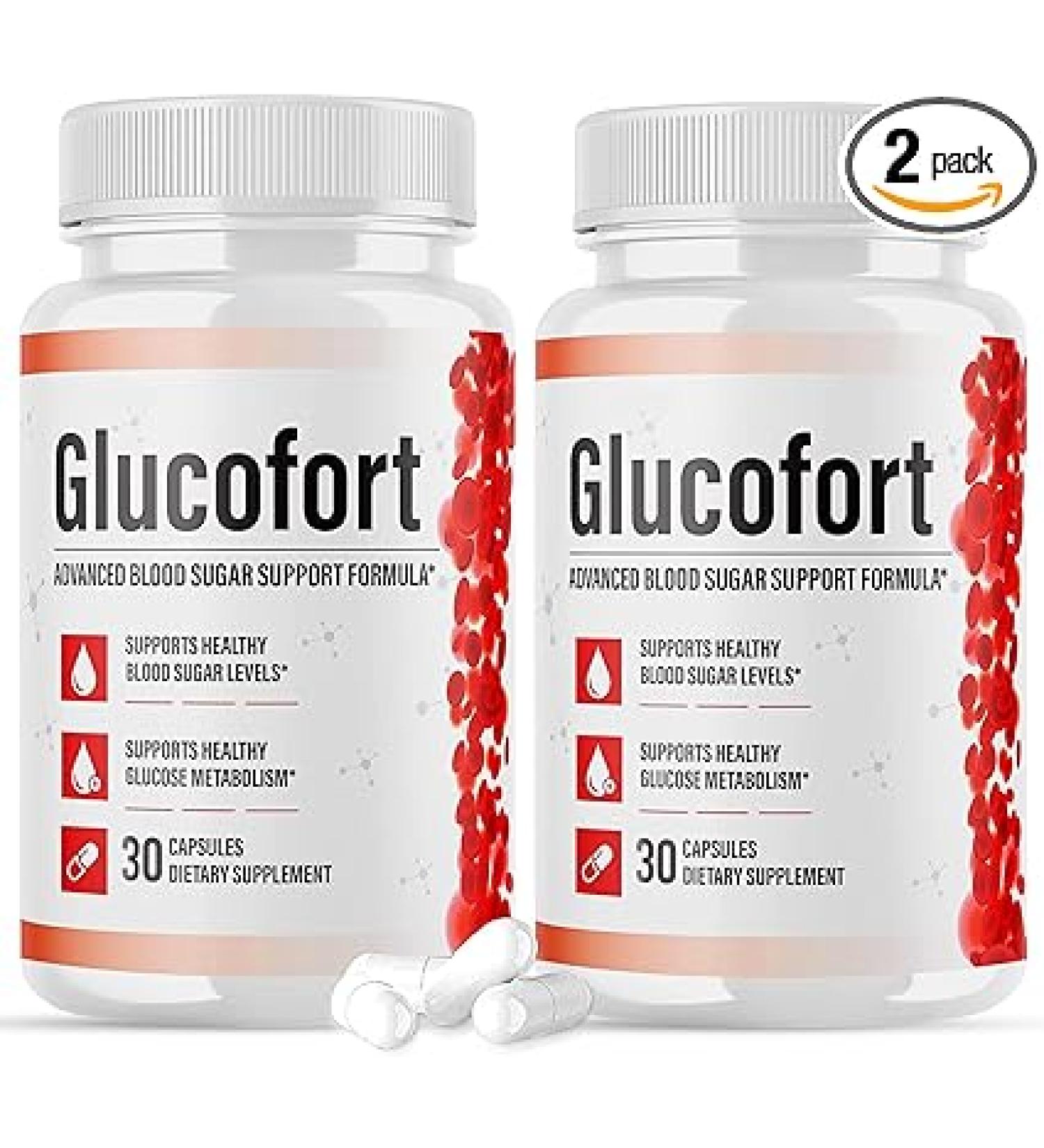 Glucofort Supplement: 2 Pack for Blood Sugar Support - Official Formula - Buy Online on GoSupps.com