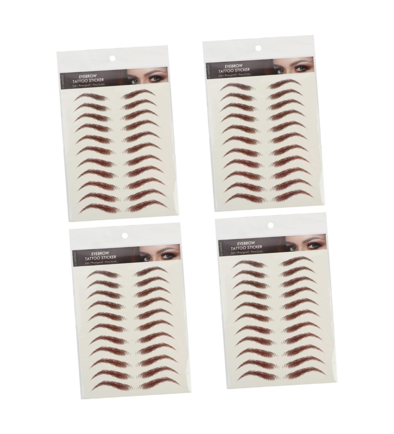 NOLITOY Eyebrow Decals 4 Sheets Waterproof Eyebrow Stickers Eyebrow Brown 4d Imitation Eyebrow Sticker Transfer Stickers 6d 21x14.8cm Brown - Buy Online on GoSupps.com