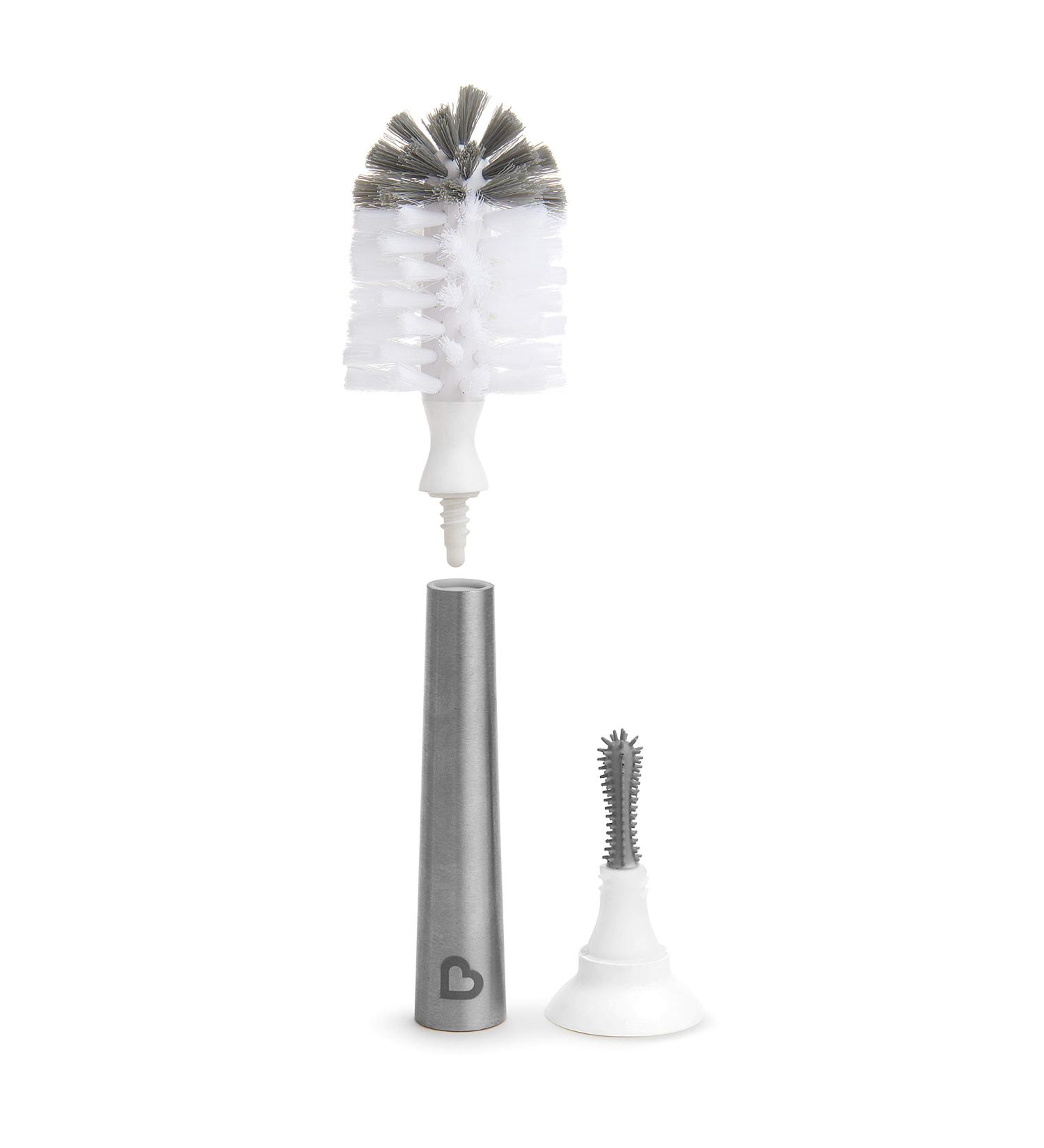 Munchkin Shine Stainless Steel Bottle Brush with Refill Head | Efficient Cleaning Tool for Baby Bottles - Buy Online on GoSupps.com