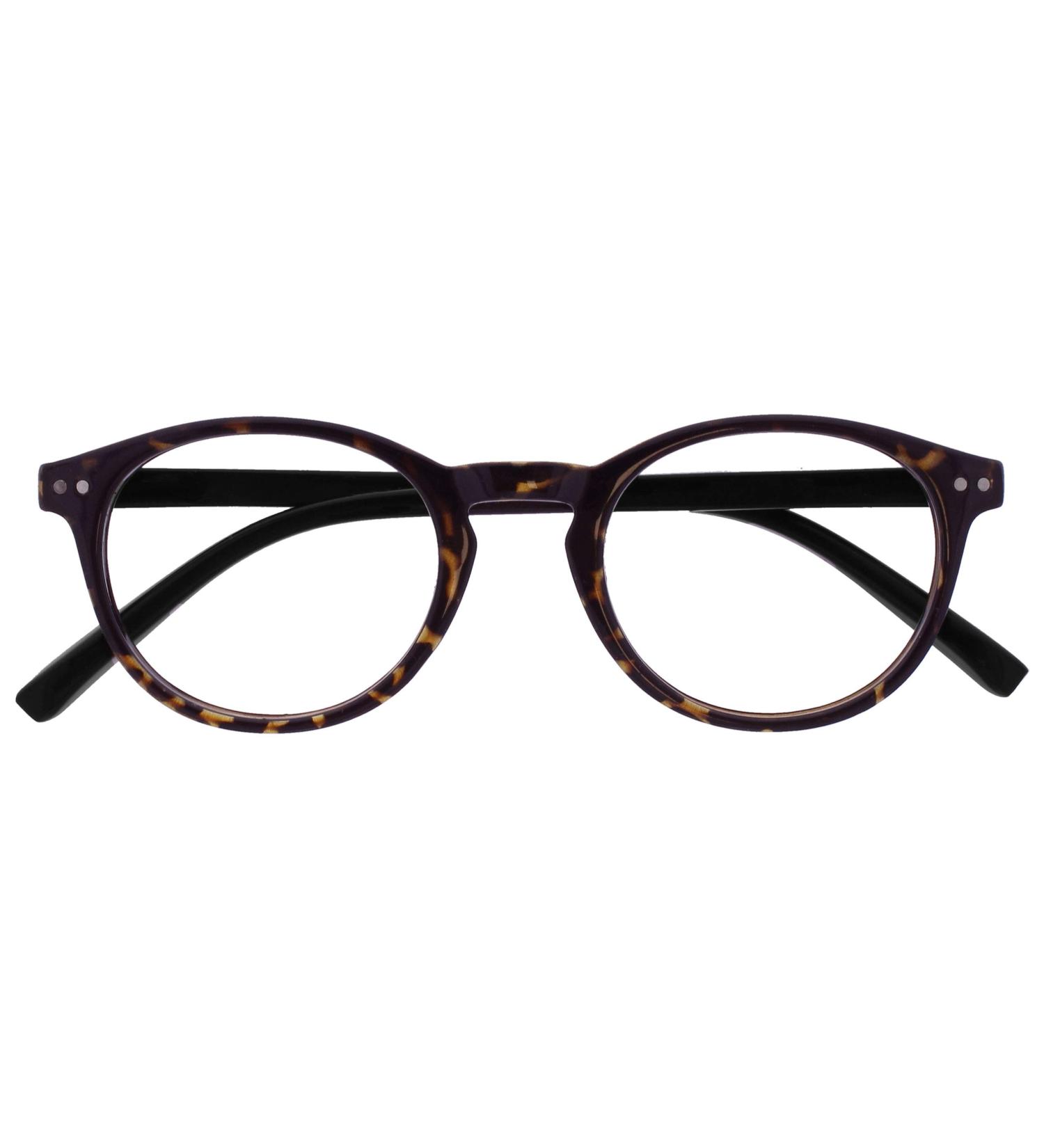 Opulize Zen Round Frame Reading Glasses +1.00 Magnification Dark Brown Tortoiseshell - Scratch Resistant, Spring Hinges - Unisex Men Women - R24-2 - Buy Online on GoSupps.com