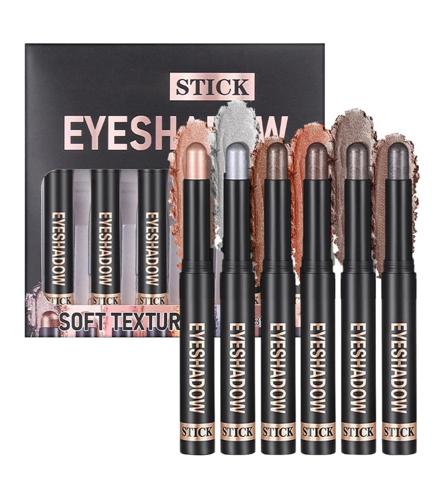 Eyeshadow Sticks 6 Pieces Cream Eyeshadow Sticks and Glitter Dirtresistant Makeup Sticks for Women for Different Occasions Such as Birthday Date Party Wedding - Buy Online on GoSupps.com