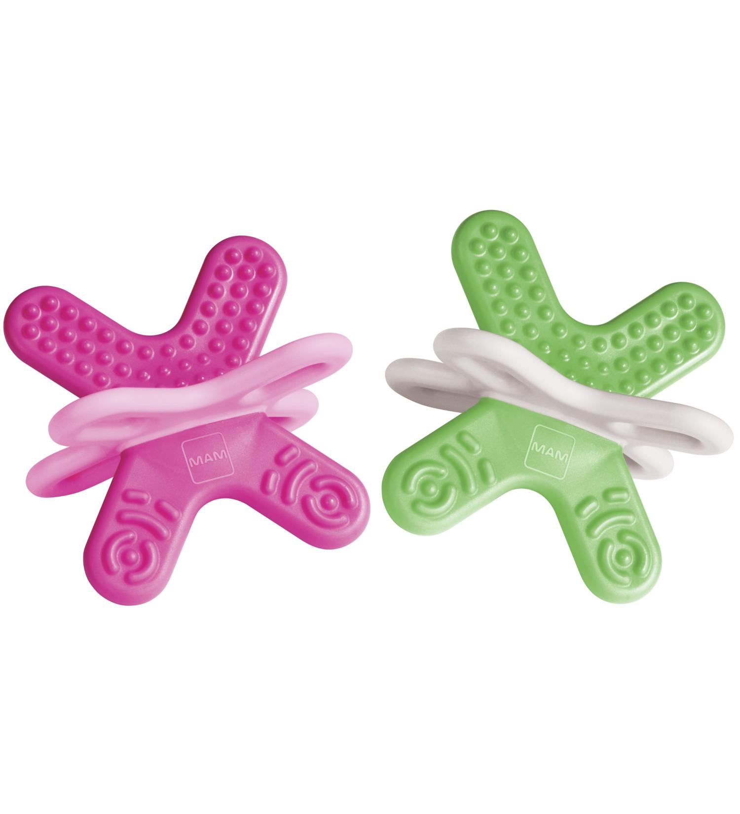 MAM 99969822 - Bite & Relax 4+ Phase 2 teething ring double pack for girls pink / green