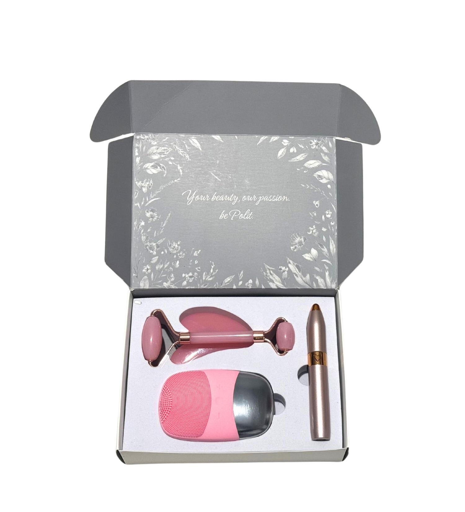 Ultimate Facial Care Kit - Electric Silicone Face Scrubber Faux Jade Roller & Gua Sha Set Precision Eyebrow Trimmer | Complete Home Spa Beauty System - Buy Online on GoSupps.com