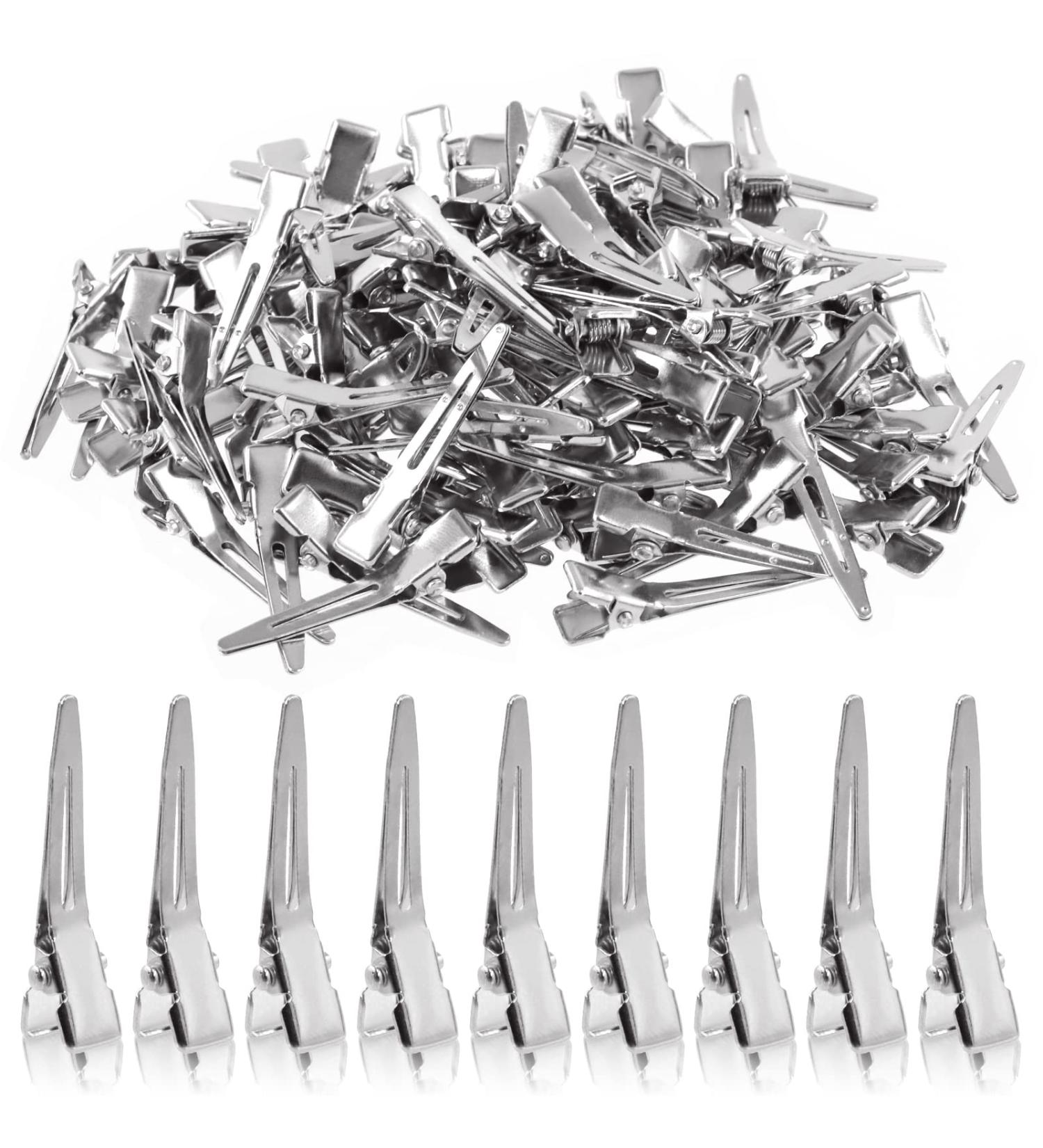 Wokape 100Pcs 1.4 Inch Metal Duck Billed Hair Clips for Women Styling, Silver Alligator Clips for Hair - Pack of 100 - Buy Online on GoSupps.com