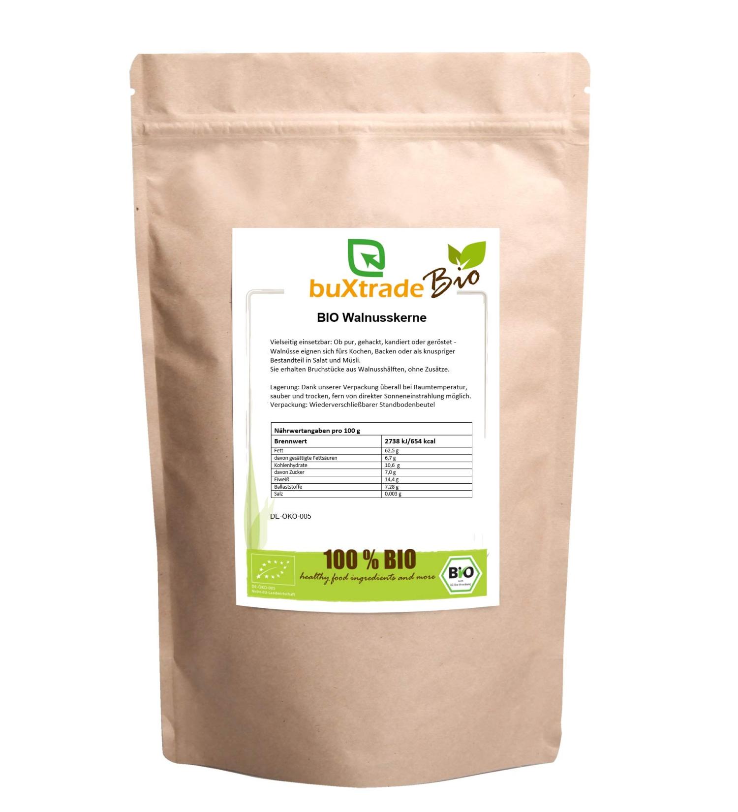 1 kg | ORGANIC walnut kernels | Walnuts | Broken | Natural | Nuts | Walnuts | Buxtrade