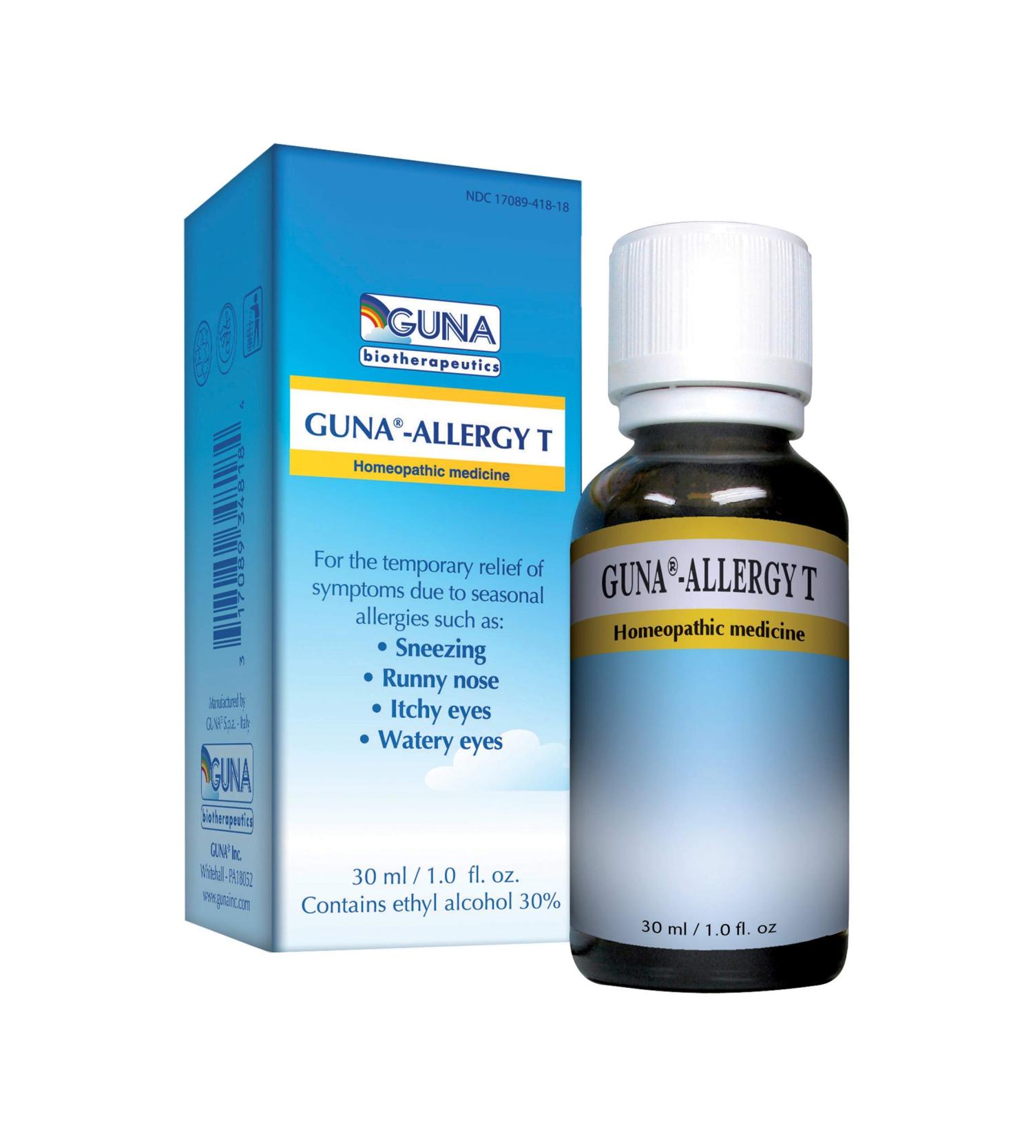 Guna Allergy T - Relief from Sneezing, Runny Nose, Itchy Eyes, and Watery Eyes - 1 Ounce - Buy Online on GoSupps.com