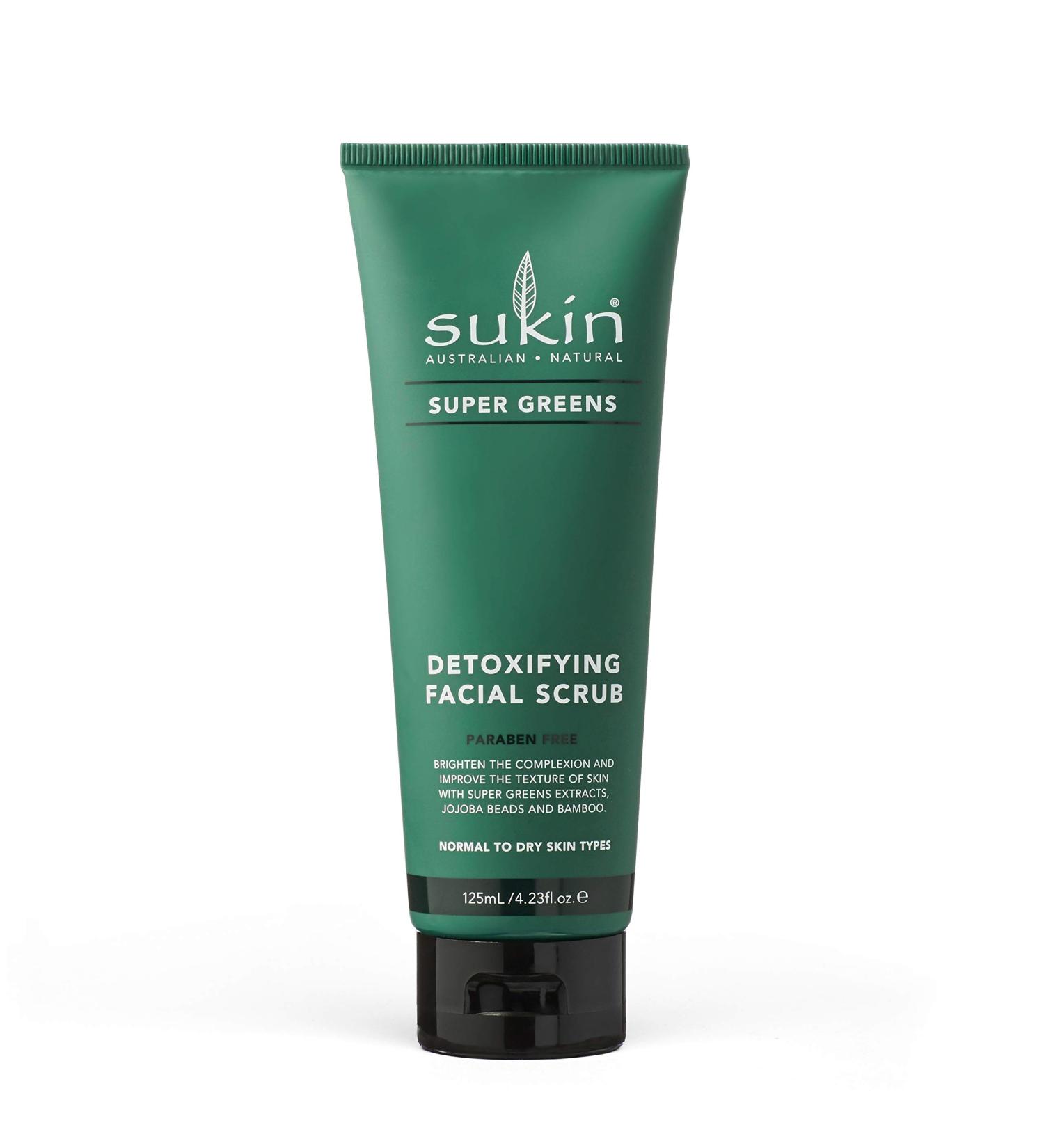 Sukin Super Greens Detoxifying Facial Scrub 4.23 fl oz - Natural Exfoliator for Brighter Skin - Buy Online on GoSupps.com
