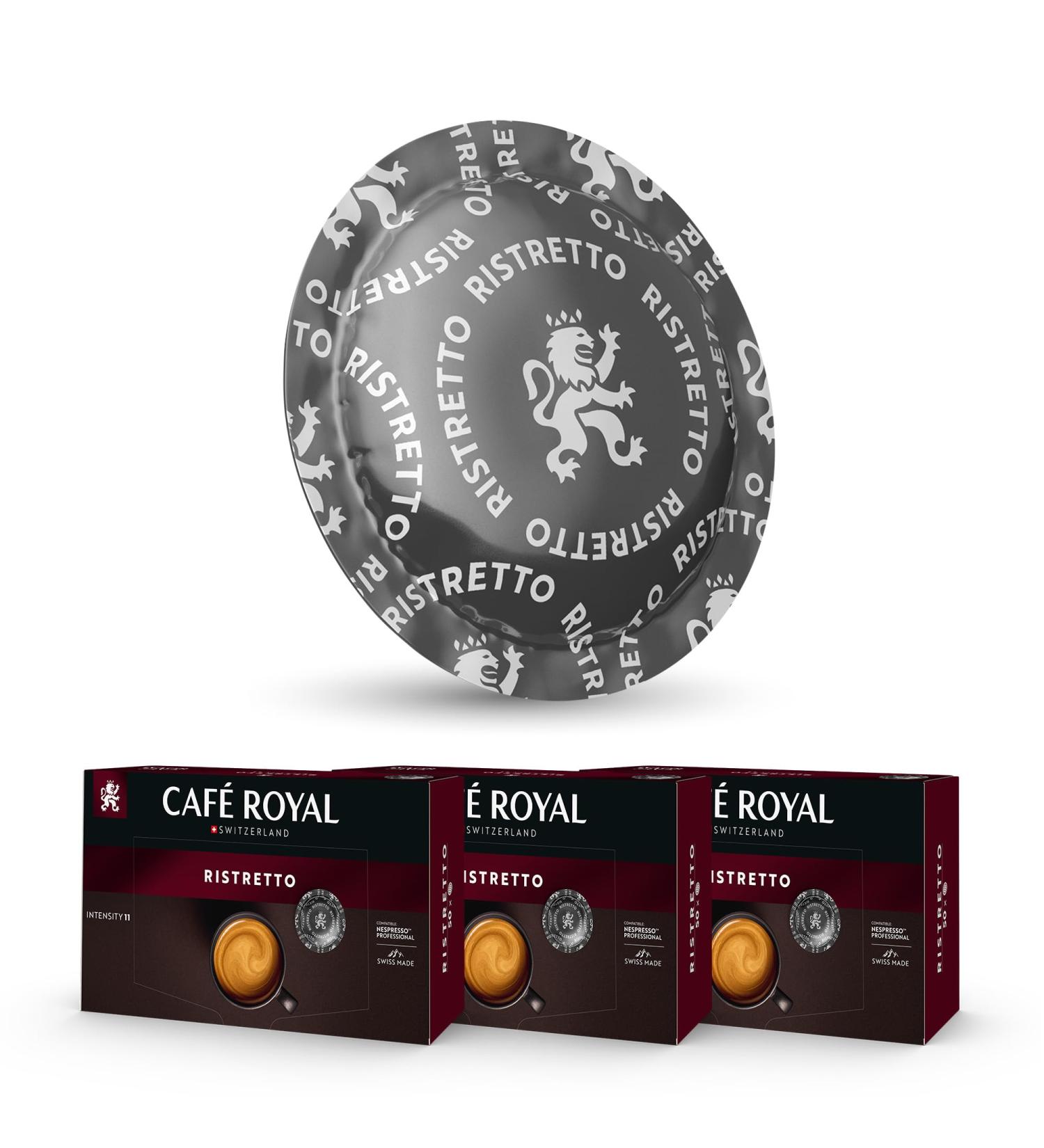Caf en Dosettes - Caf Royal Pro | 3 x 50 - Compatibles avec les Machines caf Nespresso * Professional - Saveur Ristretto Ristretto 50 unit (Lot de 3) - Buy Online on GoSupps.com