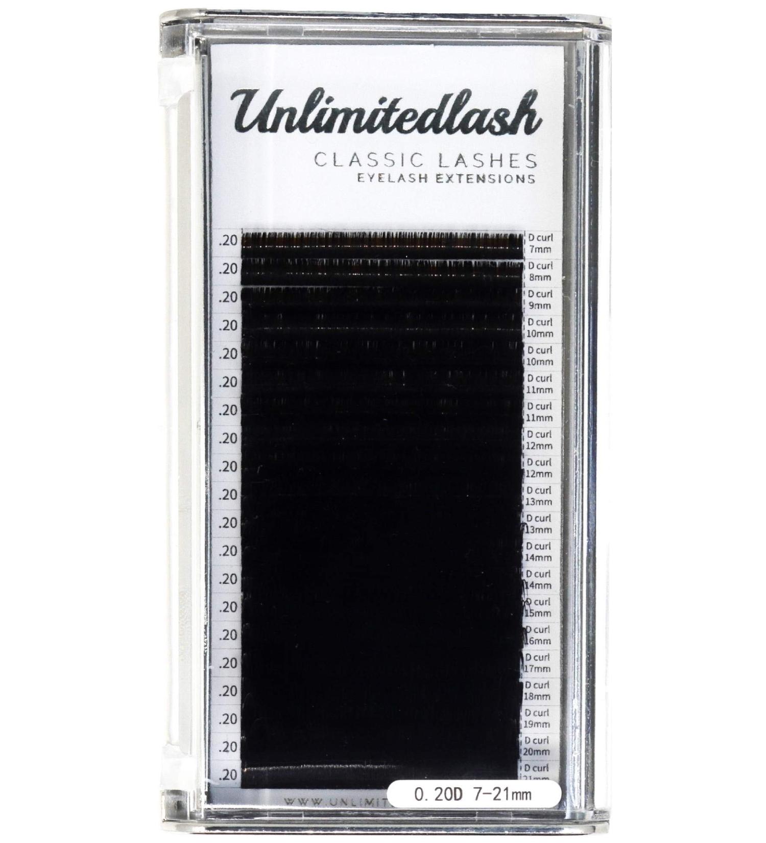 Unlimitedlash Extensions 20 Row Classic Eyelash Extensions 11mm C 0.15 Mixed Box & Single Length | Lightweight Faux Mink for Professional Use - Buy Online on GoSupps.com