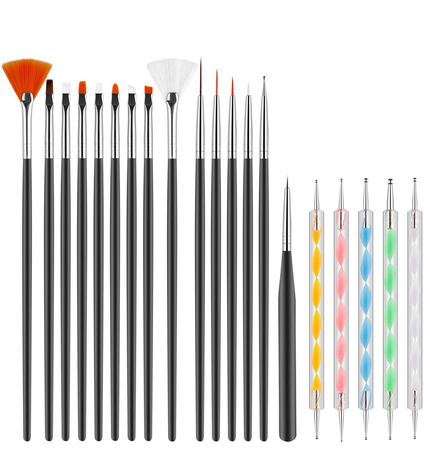 15-Piece Acrylic Nail Art Brush Set - DIY Drawing Tool & Puncture Pens for Salon & Home Use - Buy Online on GoSupps.com
