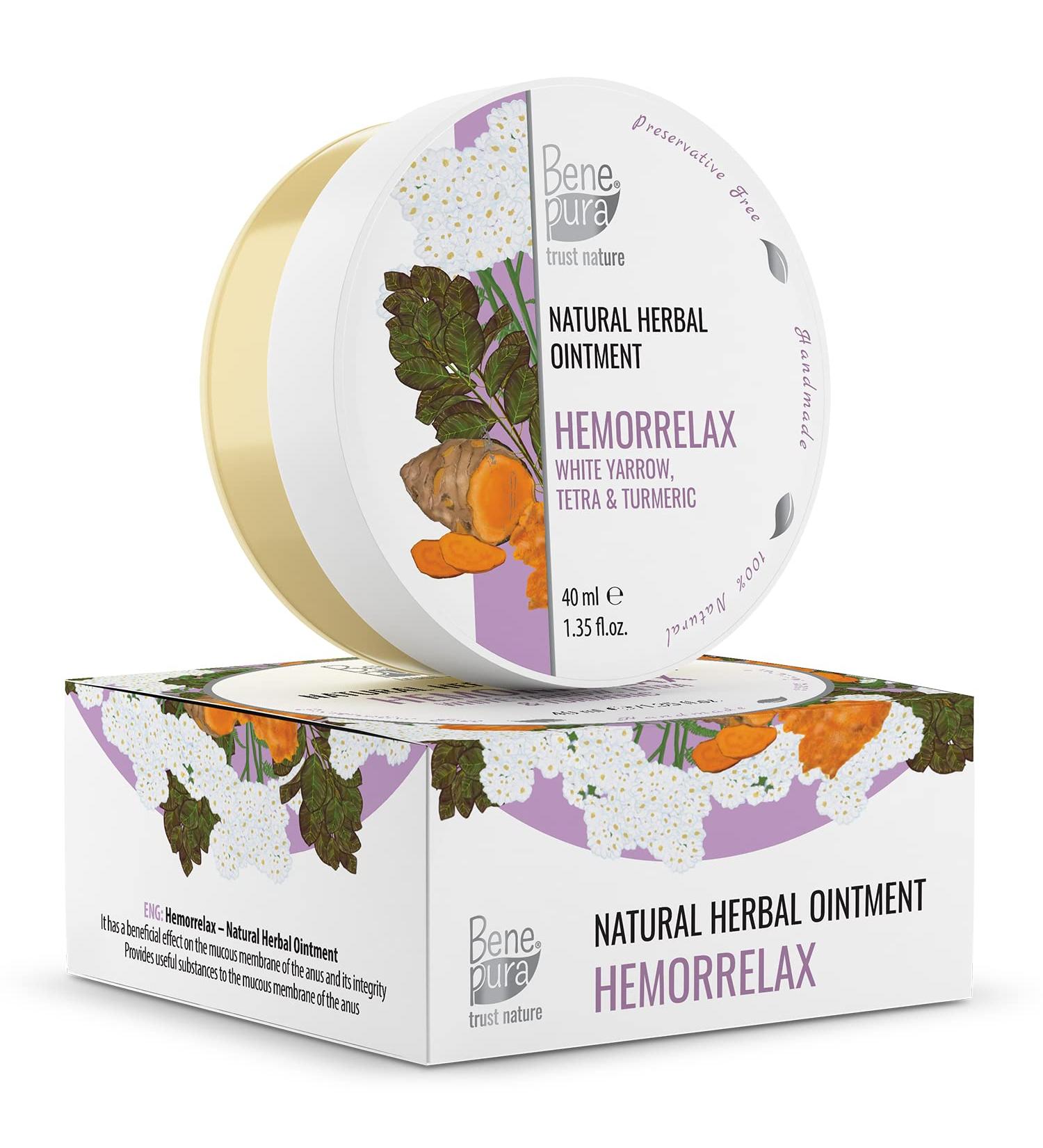 BenePura Hemorrhoids Ointment with White Yarrow - 1.35 fl. Oz - Soothes Burning and Itching - Natural Hemorrhoid Relief - Buy Online on GoSupps.com