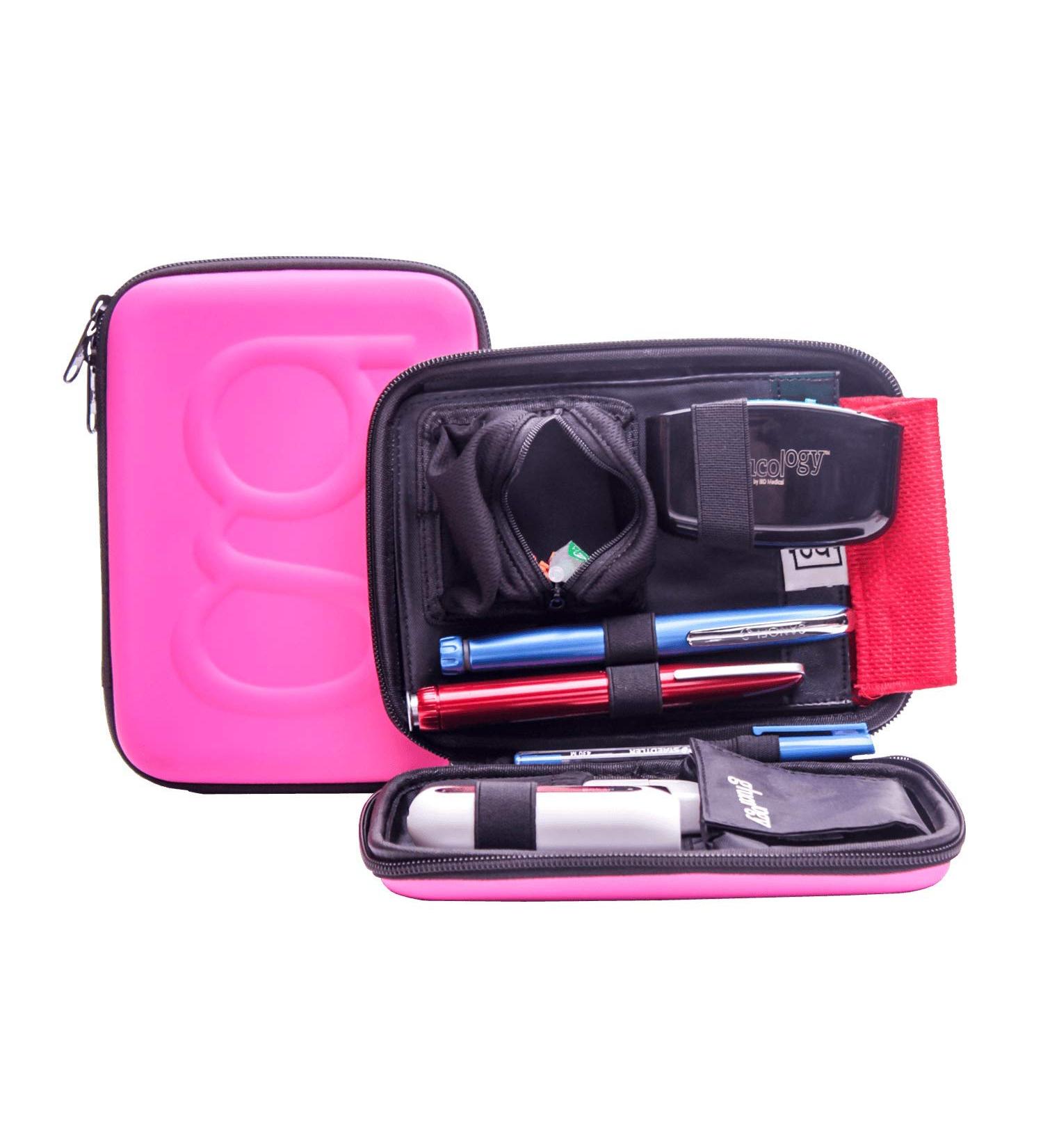 Glucology Diabetes Accessories Bag - Large Organizer for Blood Sugar Test Strips Insulin Medications & More - Classic Pink - Buy Online on GoSupps.com