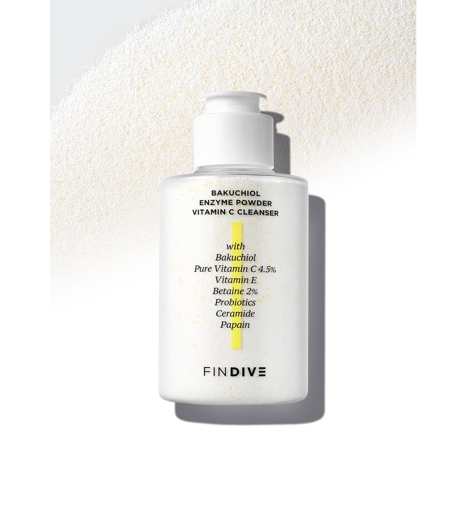 FINDIVE OFFICIAL Bakuchiol Enzyme Powder Vitamin C Cleanser Gentle Daily Exfoliating Face Wash with 4.5% Pure Vitamin C Plant-Based Surfactants Probiotics Korean Skincare 1.41 fl.oz - Buy Online on GoSupps.com