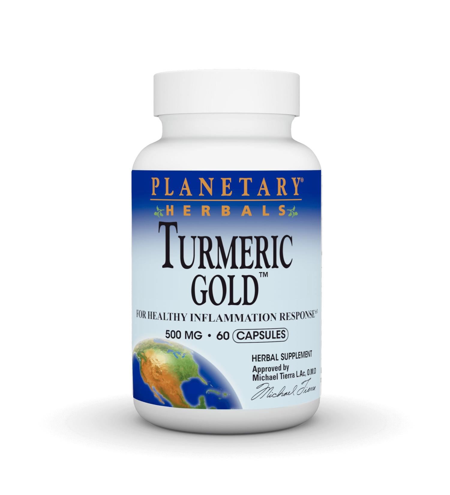 Planetary Herbals Turmeric Gold 500mg for Healthy Inflammation Response 60 Capsules - Buy Online on GoSupps.com