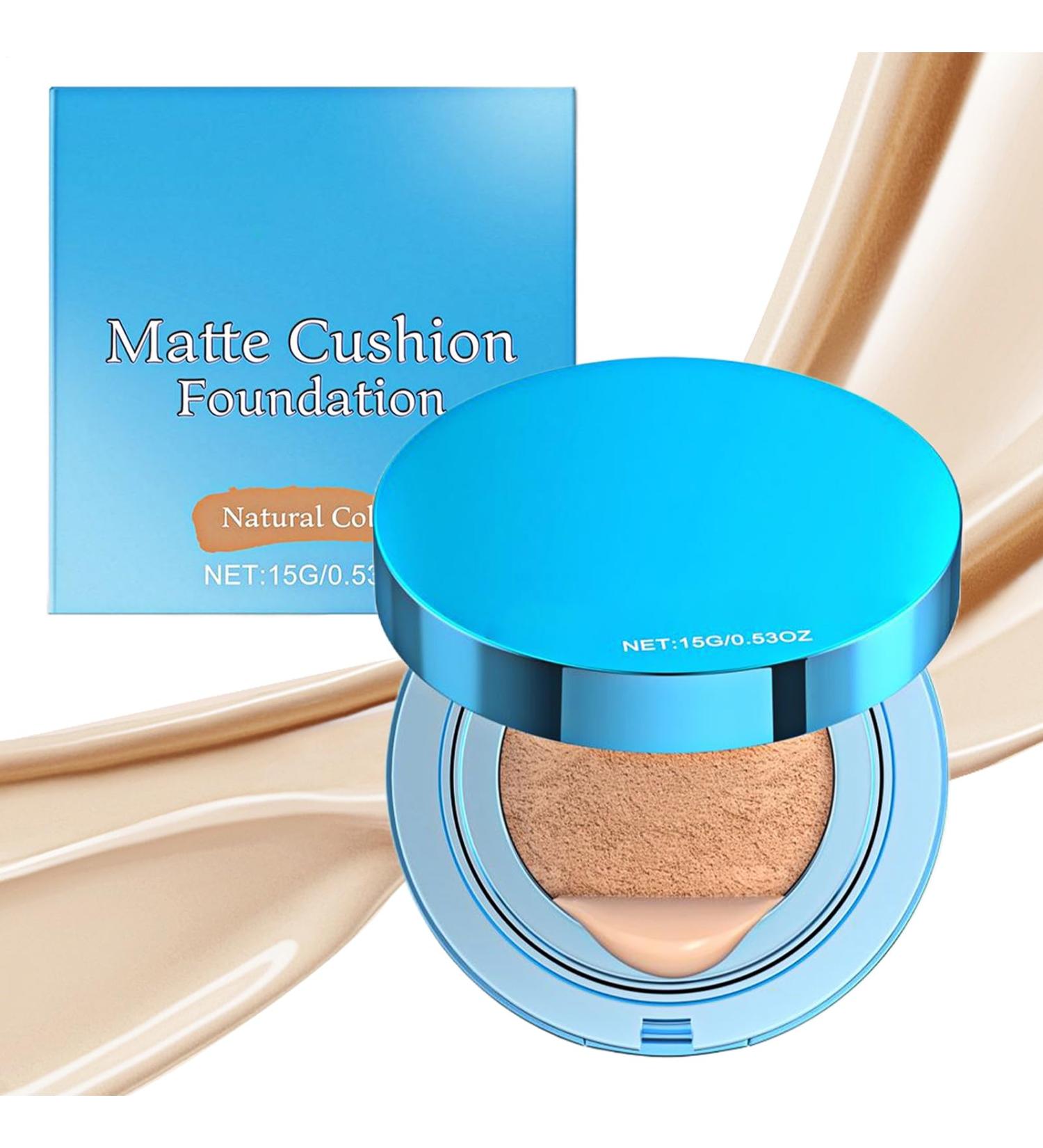 Cushion Foundation Makeup | Matte Anti-Perspirant Cushion Concealer for Women Lightweight Corrective Makeup Cream for Business Trips Travel School Beach - Buy Online on GoSupps.com