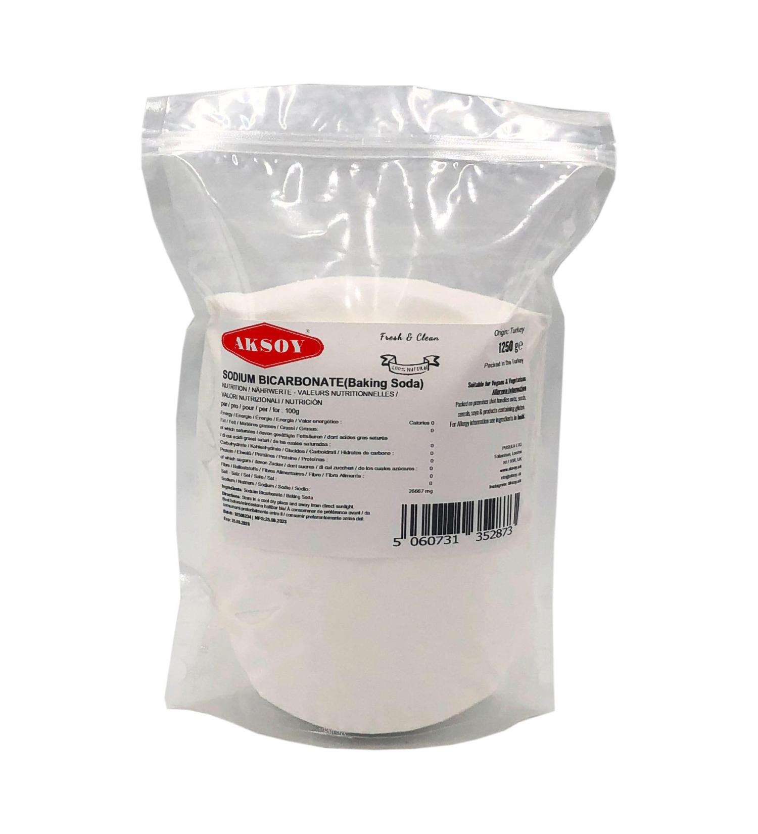 1250g Aksoy Baking Soda - High Purity Food Grade Sodium Bicarbonate Powder for Cooking, Baking, Cleaning & More - Buy Online on GoSupps.com
