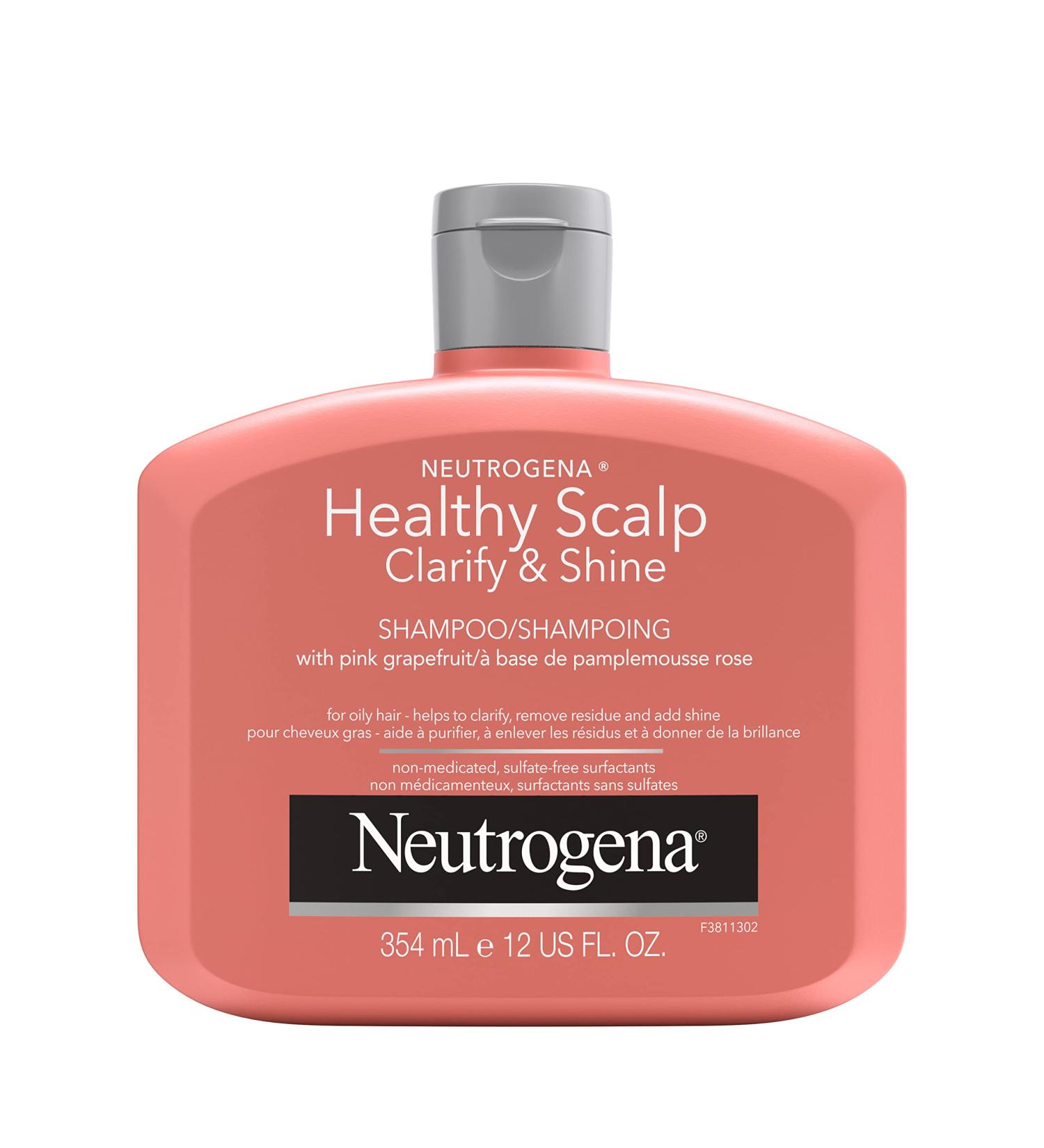 Neutrogena Exfoliating Healthy Scalp Clarify & Shine Shampoo for Oily Hair and Scalp Anti-Residue Shampoo with Pink Grapefruit pH-Balanced Paraben & Phthalate-Free Color-Safe 354 ml. Shampoo Pink - Buy Online on GoSupps.com