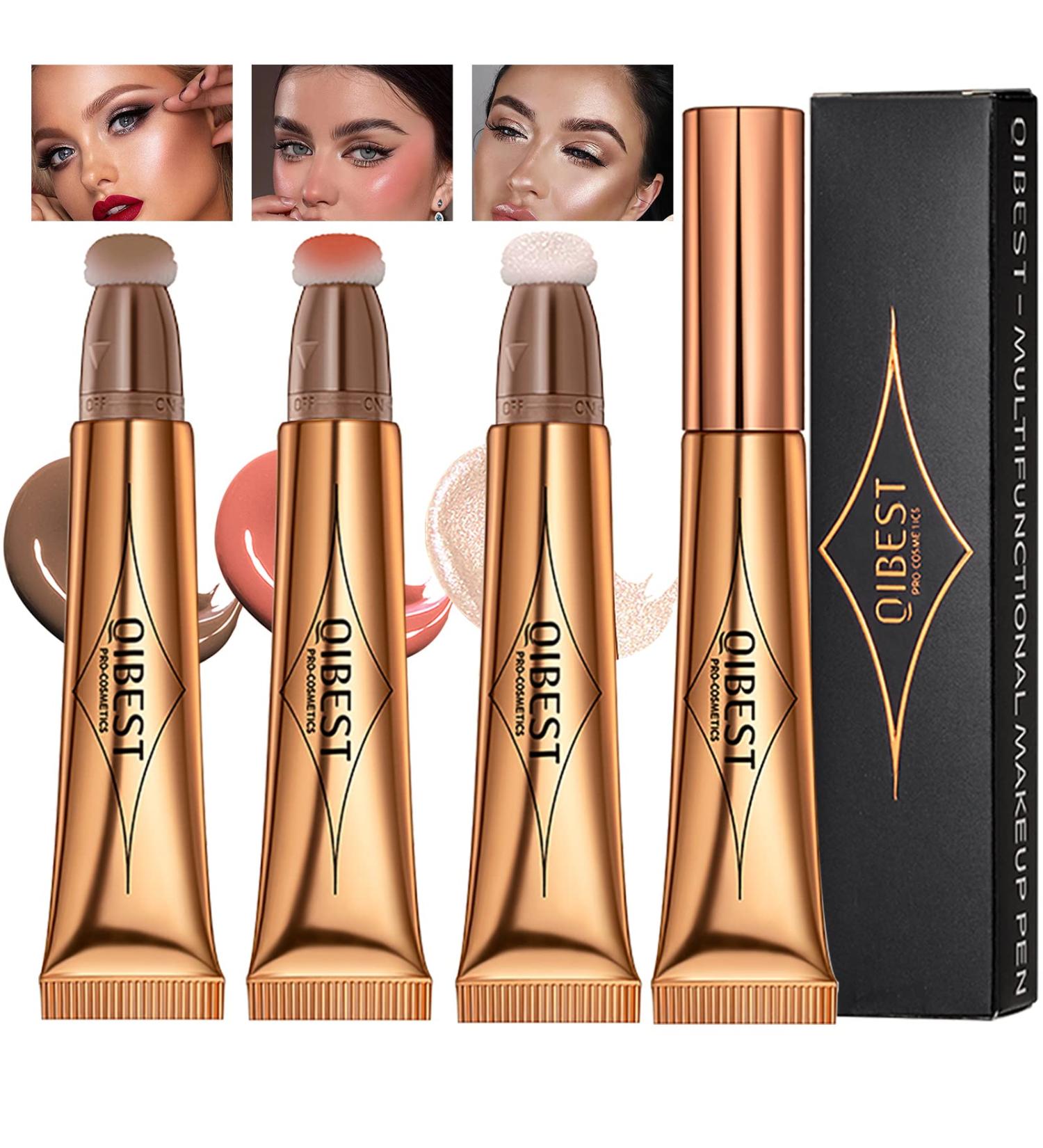 3-Pcs Liquid Contour Beauty Wand Set - Highlighter, Blush, and Illuminator Stick for Easy Blending and Lightweight Coverage - Buy Online on GoSupps.com