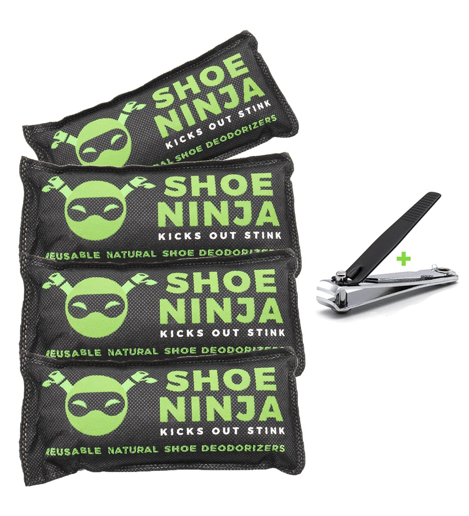 Shop Schuhdeo Bag - Activated Carbon Shoe Deodorizer Inserts | 4-Pack with Nail Clippers - Eliminate Odor & Sweat - Buy Online on GoSupps.com
