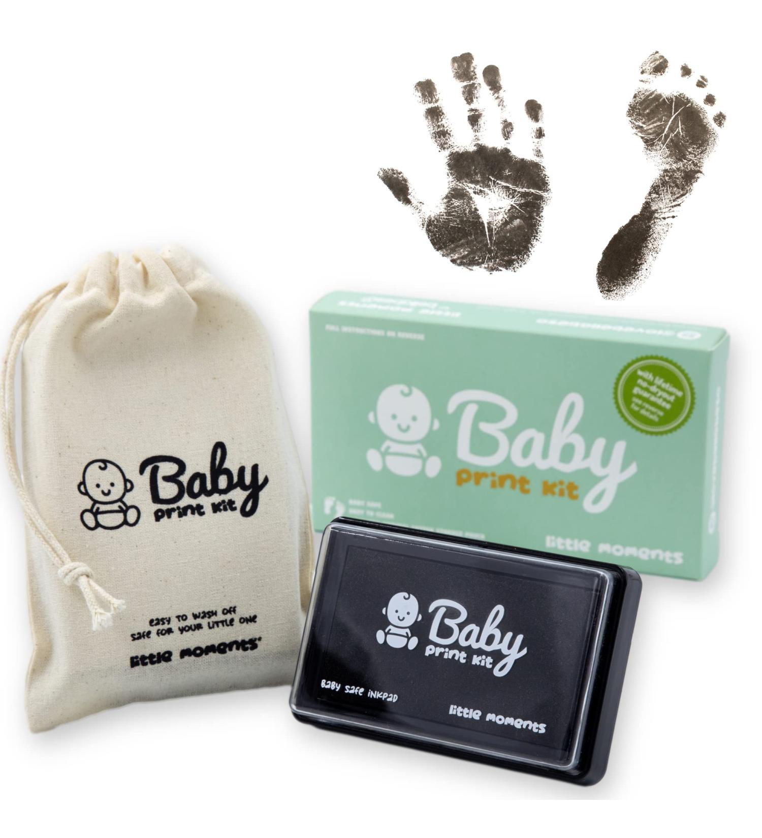 Baby Handprint & Footprint Kit - Safe Black Ink Pad for Baby's Hands and Feet - Lifetime Inkpad Guarantee - Buy Online on GoSupps.com