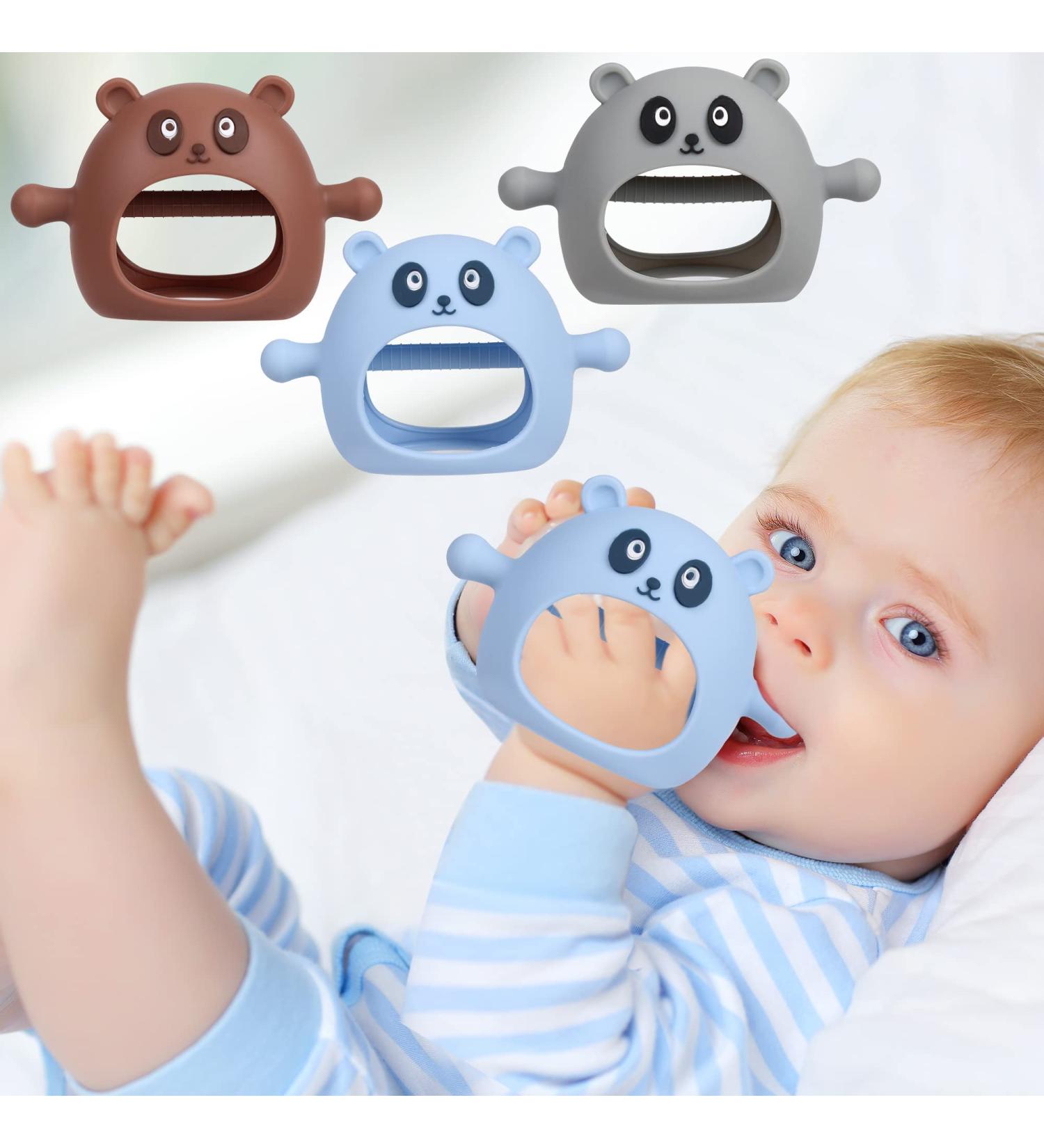 Mytium Teething Toys 3PCS - Silicone Baby Teether Toy for 3+ Months Infants - Easy-to-Hold Mitten Teether for Chew and Sucking Needs - Buy Online on GoSupps.com