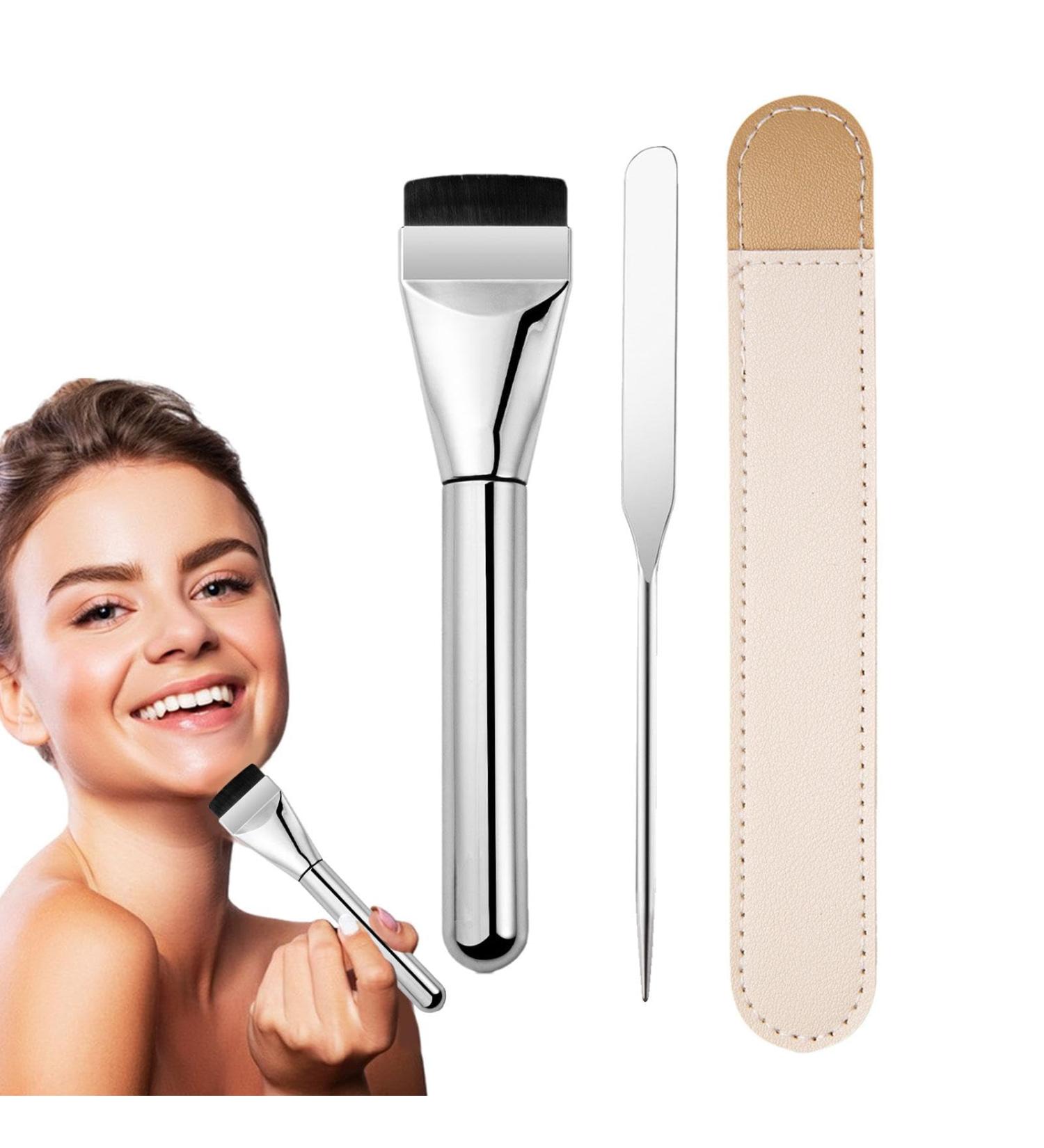 Skoulazeo Flat Concealer Brush - Aluminum Tube Liquid Makeup Brush Smooth Application Makeup Tool for Travel Business Trip Home Dormitory - Buy Online on GoSupps.com