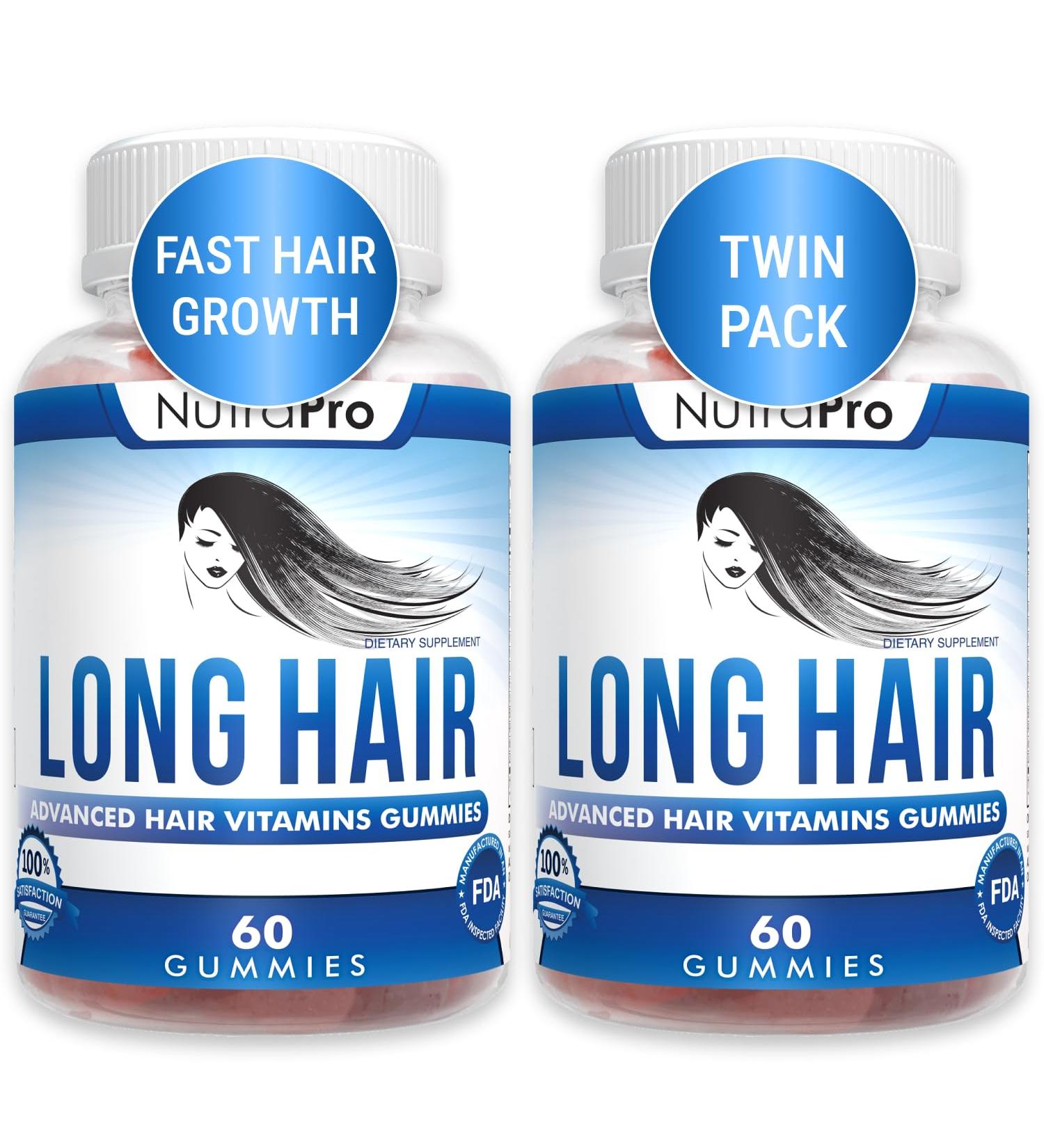 NutraPro Long Hair Gummies - Anti-Hair Loss Supplement with Biotin & 10 Vitamins for Faster Hair Growth | Thinning Hair Solution - Buy Online on GoSupps.com