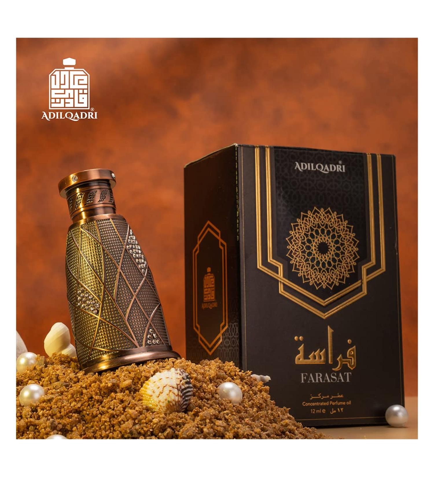 Adilqadri Farasat Luxury 100% Alcohol Free Long Lasting Attar Perfume Long Lasting Fragrance Natural Distiled for All Occasions (12 Ml/0.4 Fl Oz) Fresh spicy Amber Rose Aromatic Woody 12 ML - Buy Online on GoSupps.com