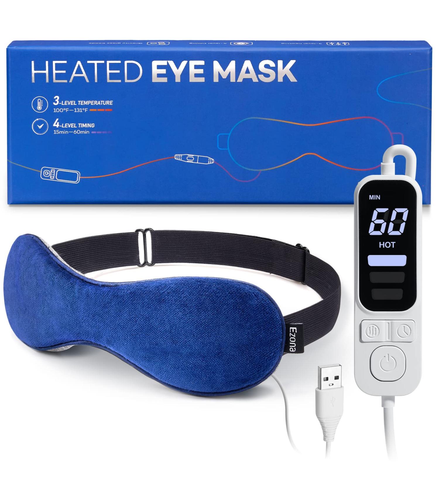 Heated Eye Mask with Temperature Control for Dry Eyes, Blepharitis, Sinus Migraine - USB Electric Eye Heating Pad - Buy Online on GoSupps.com