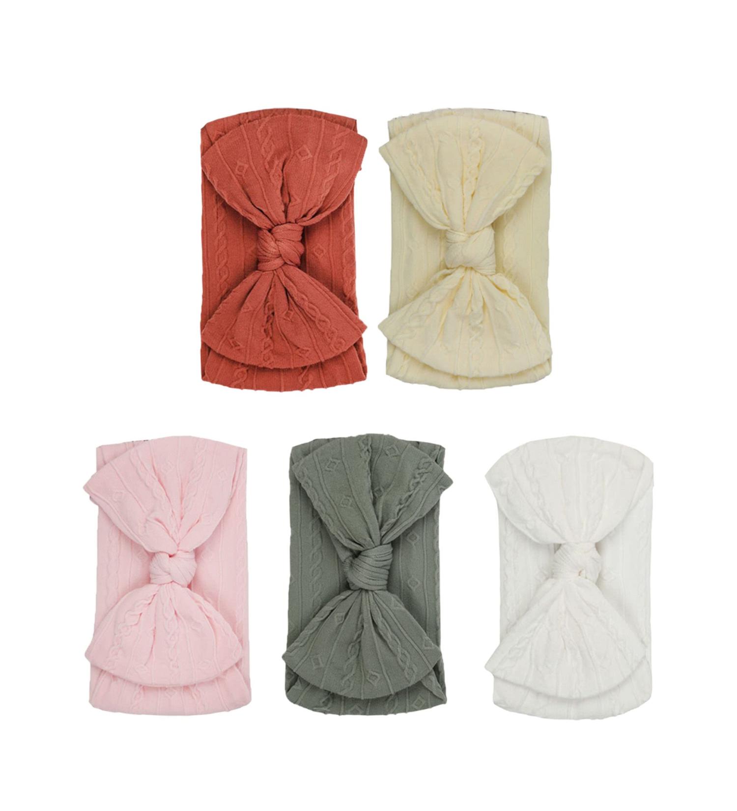 ROYAL ICON Baby Girl Headbands - Soft Comfort Bows for Little Princess (Pattern 2) PK5 - Buy Online on GoSupps.com