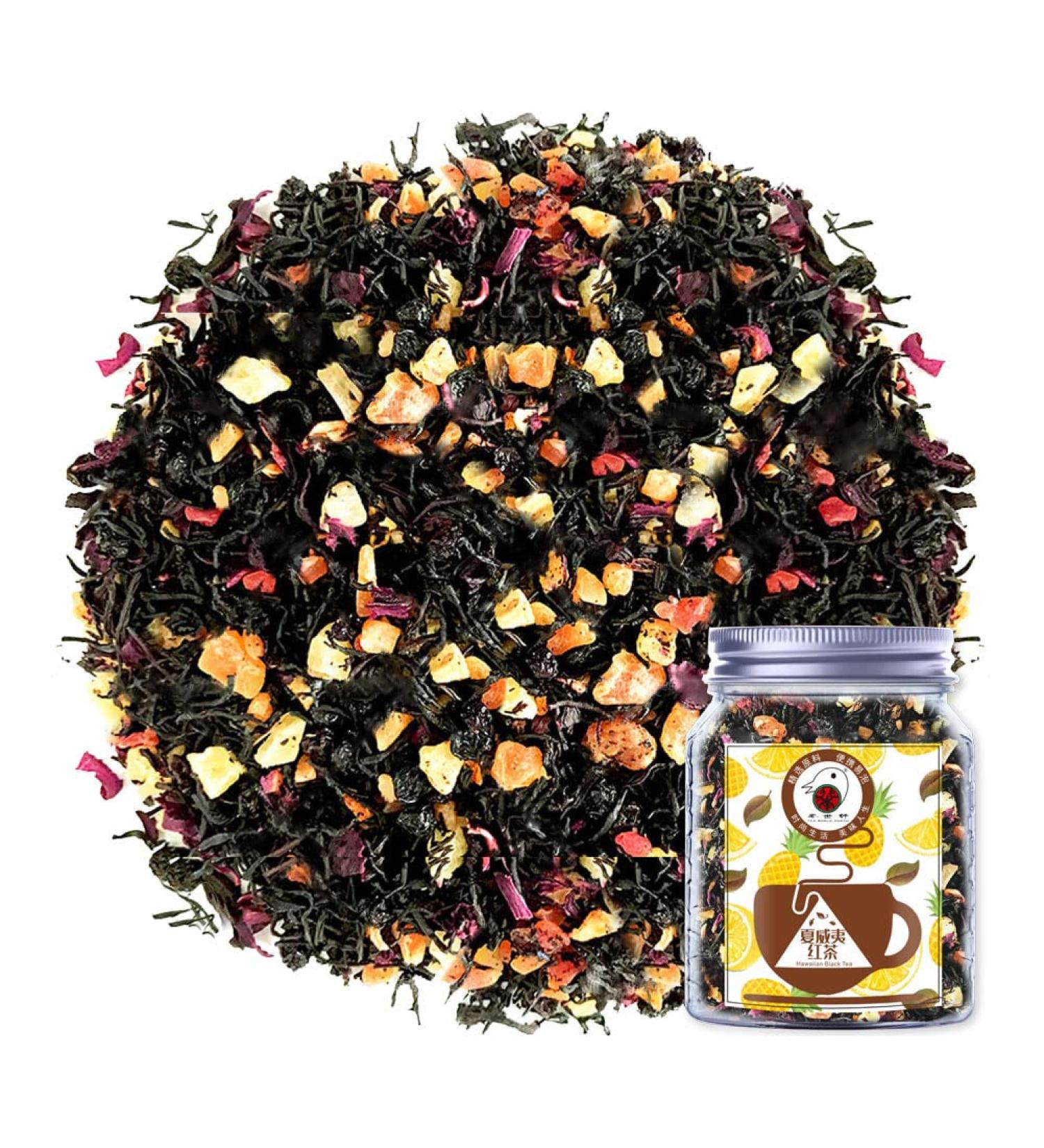 Plant Gift Hawaiian Black Tea Oganic Fruit Herbal Tea All Natural Flavors Loose Leaf Ceylon Roselle Papaya Pineapple Mango Grape Lemon Non GMO Vegan Tea Bags Into Iced Tea & Hot Tea 70G/2.5oz - Buy Online on GoSupps.com