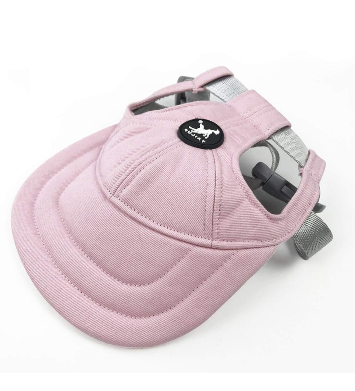 Adjustable Pink Baseball Cap with Ears for Small Dogs | Summer Sun Protection & Outdoor Sports Gear - Buy Online on GoSupps.com