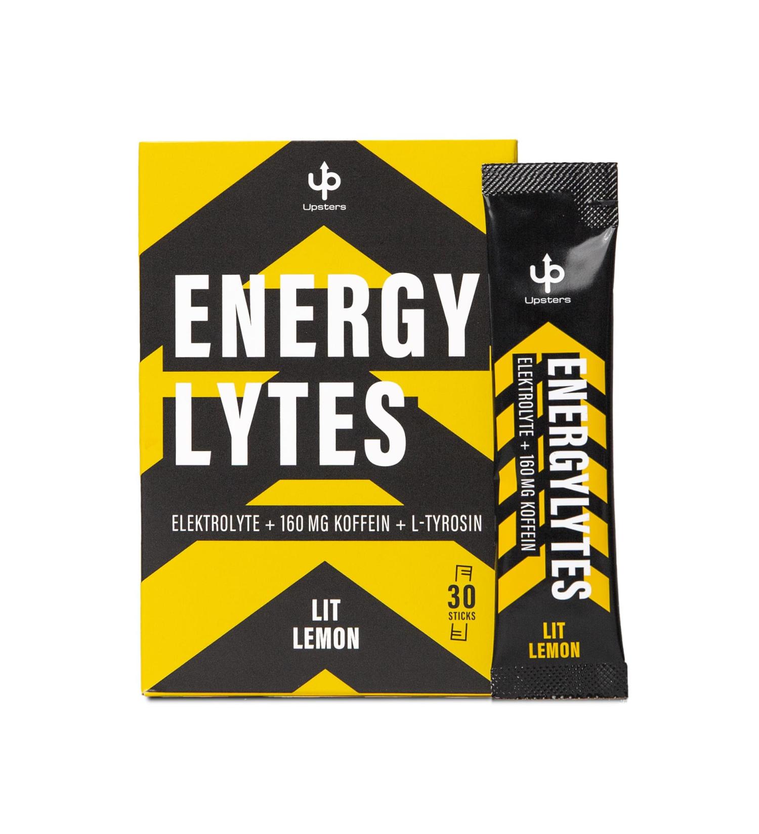 Upsters Energylytes I Sugar-Free Electrolyte Powder with 160mg Caffeine I 30 Portions for Hydration & Focus I L-Tyrosine I Ideal for Sports & Parties - Litle Lit Lemon Flavor - Buy Online on GoSupps.com