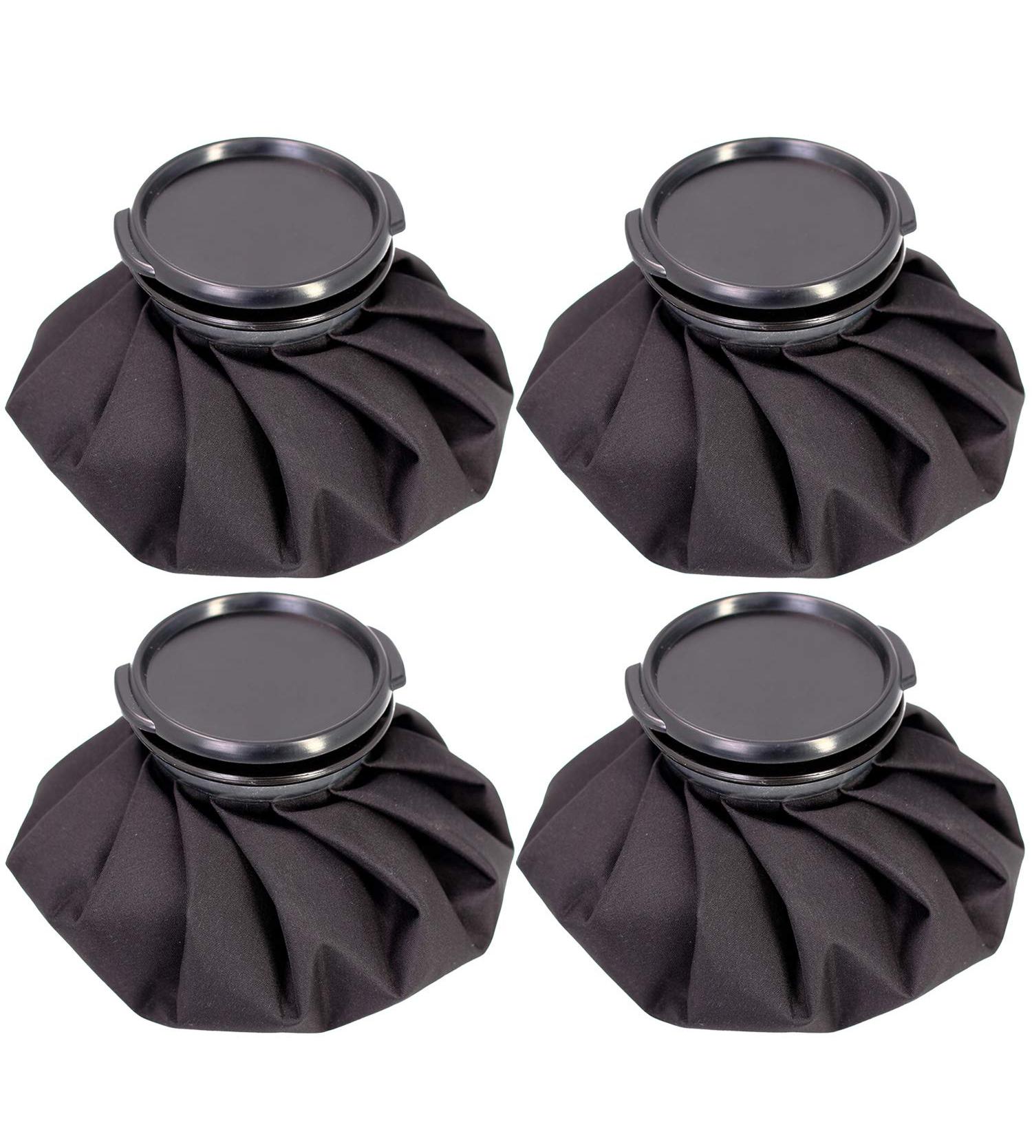 Ice Bag for Injuries & Pain Relief - 4 Pack 6 inch Reusable Cold Pack with Screw Top Lid - Buy Online on GoSupps.com