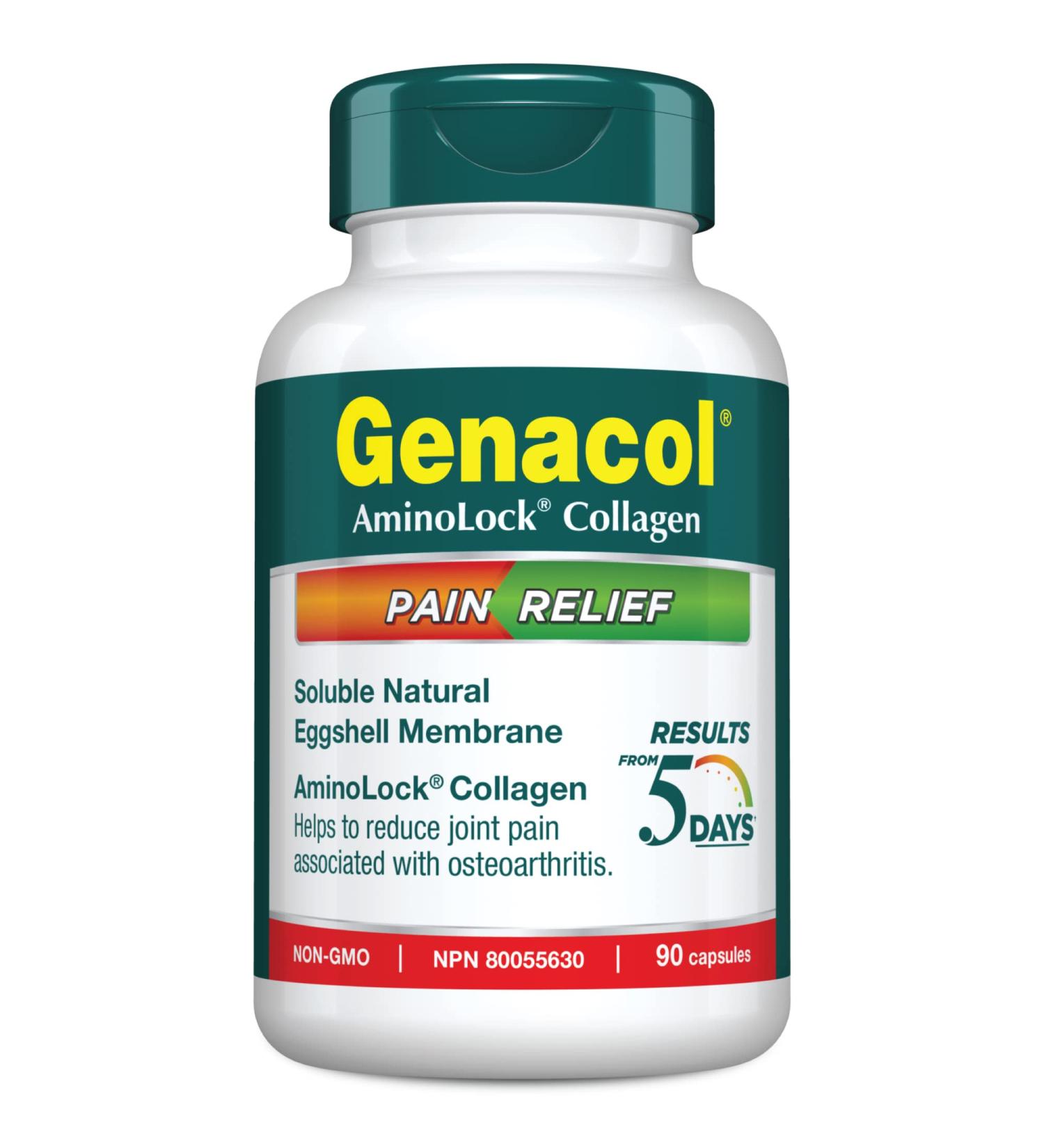 Genacol Natural Eggshell Membrane & Collagen Peptides Supplement | Experience Joint Pain Relief in Just 5 Days | Enhance Joint Mobility & Flexibility | GENACOL PAIN RELIEF 90 Capsules 90 count (Pack of 1) - Buy Online on GoSupps.com
