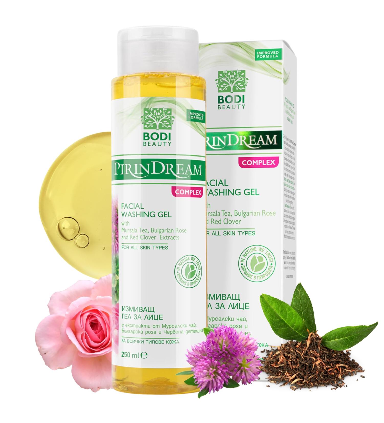 BODI BEAUTY LTD Pirin Dream Complex Cleansing gel for impure and acneprone skin with mursal tea Bulgarian rose water facial care skin care 250 ml - Buy Online on GoSupps.com
