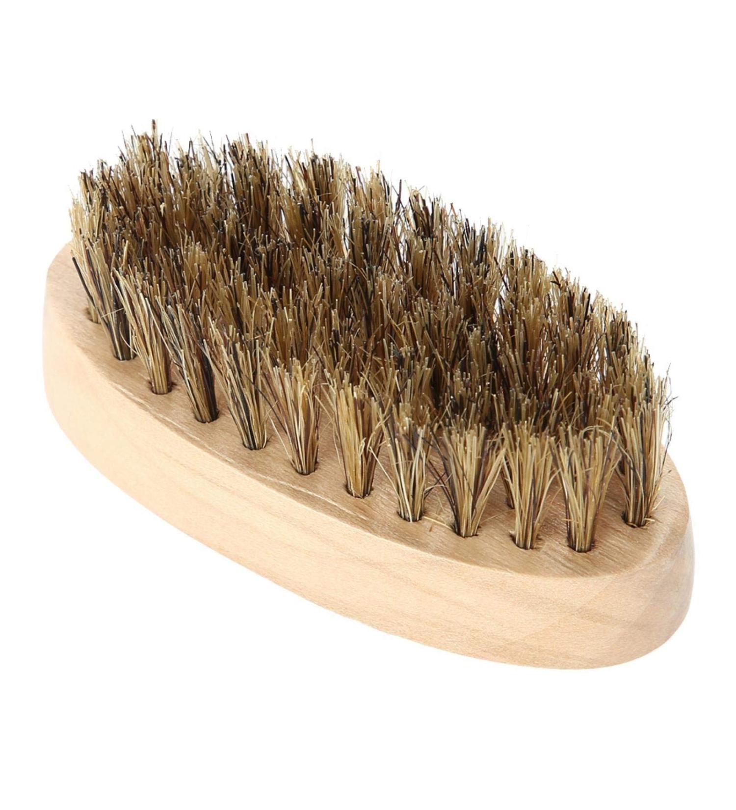 Men's Beard Brush & Mustache Comb - Soft Bristle Oval Bamboo Handle | Beard Shaping Tool for Home Use - Buy Online on GoSupps.com