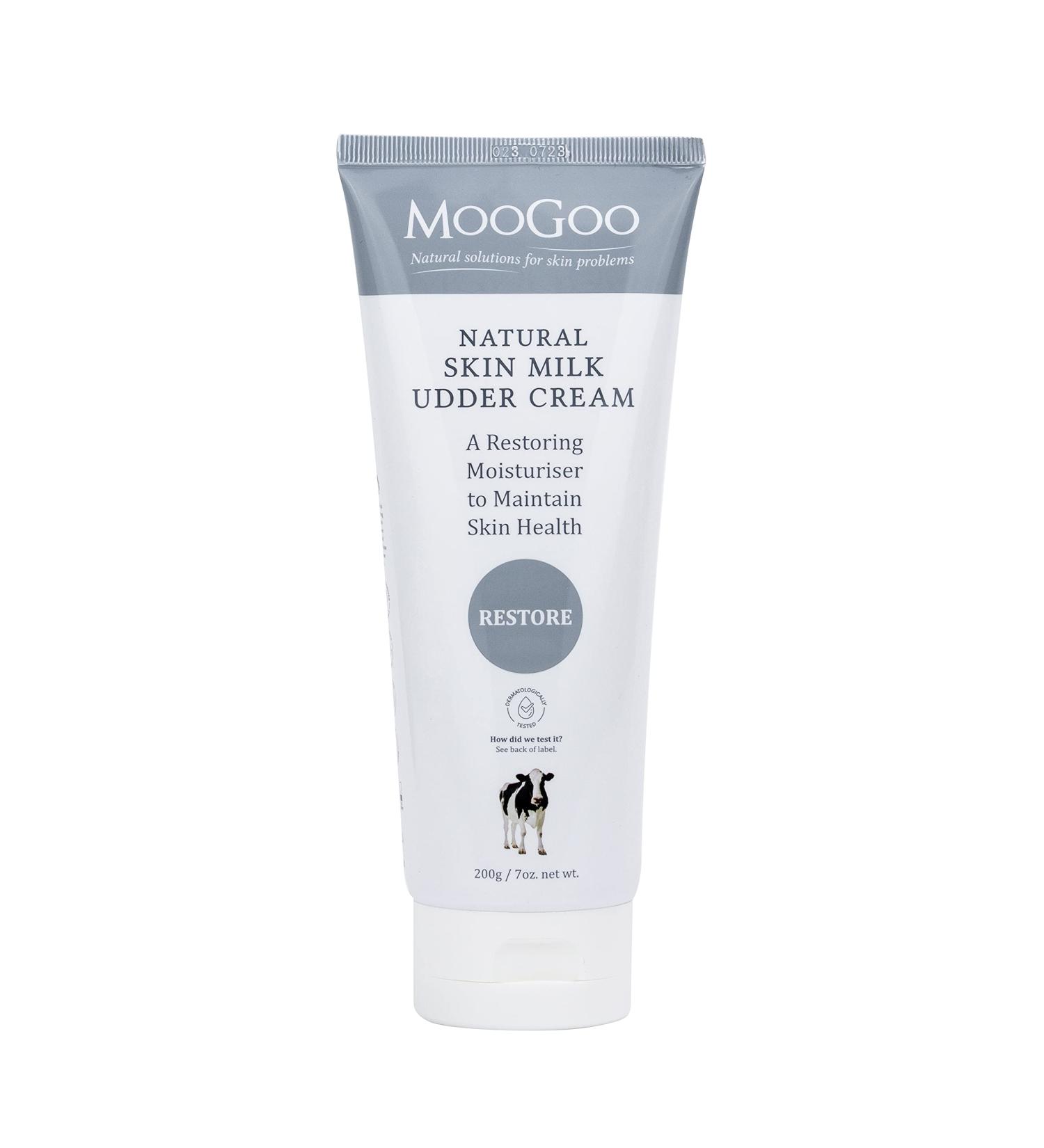 MooGoo Natural Skin Milk Udder Cream - Gentle Moisturizing for Sensitive, Dry, Itchy Skin - 200g - Cruelty-Free Hydrating Moisturizer for Face and Body - Buy Online on GoSupps.com